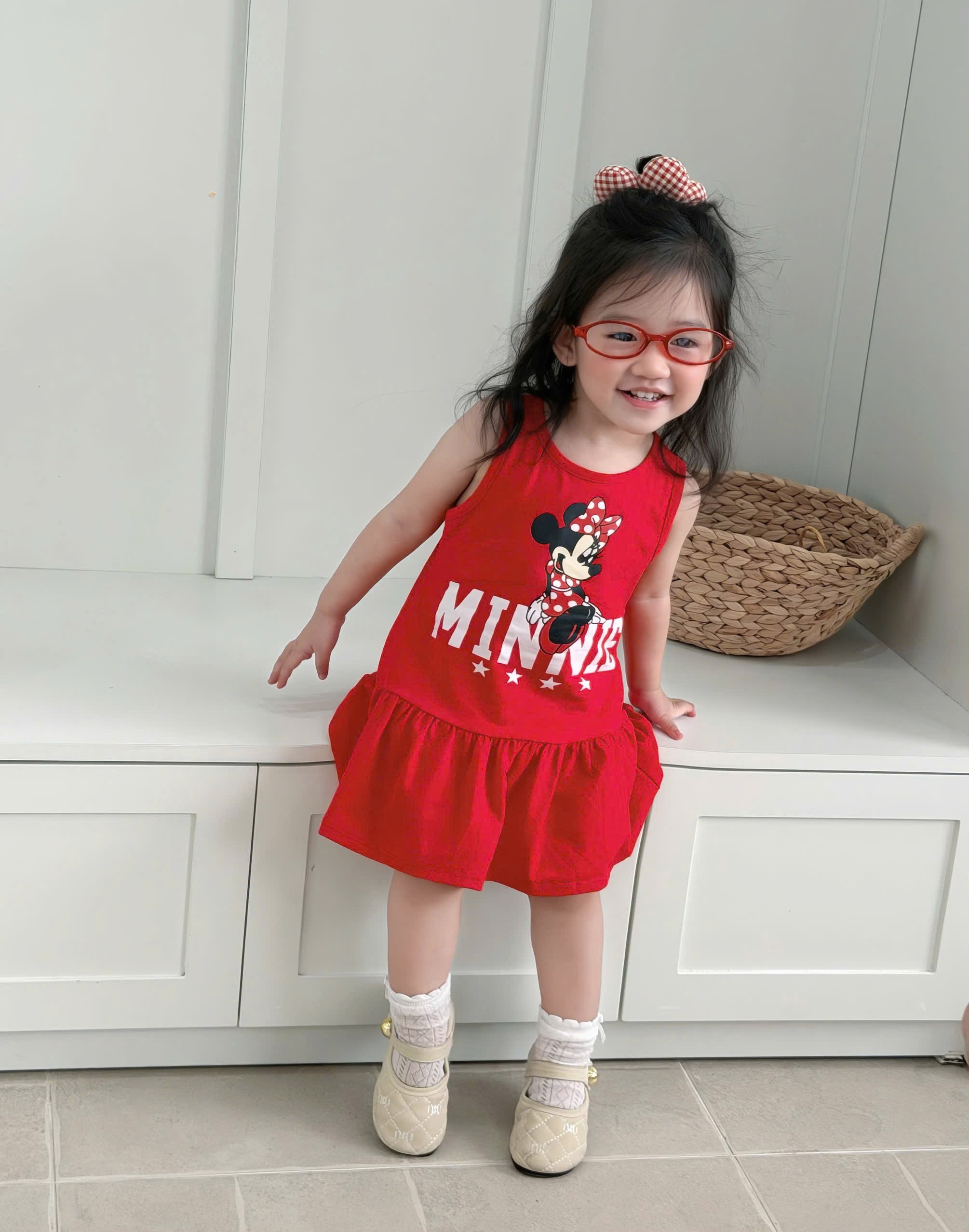 VB562 - SET 2 VÁY BÉ GÁI SÁT NÁCH XOÈ GẤU MICKEY KITTY