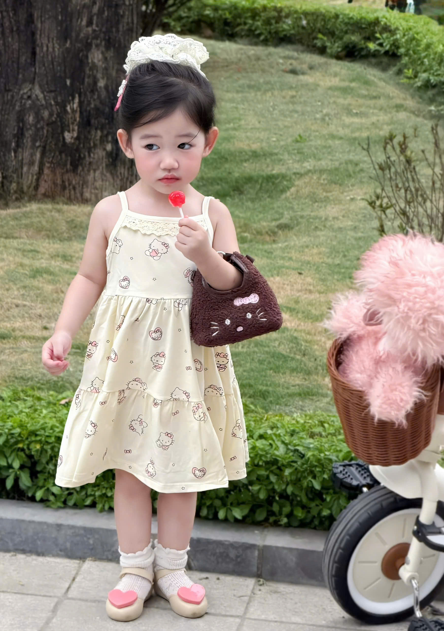 VB583 - SET 2 VÁY BÉ GÁI 2S KITTY THỔ CẨM