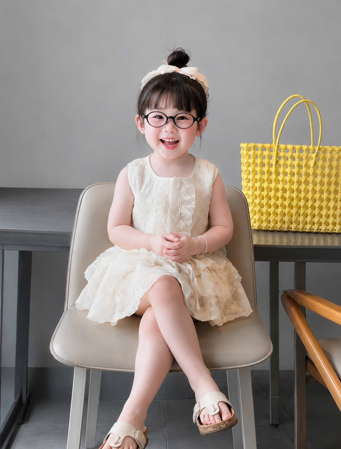 VB599 - VÁY BÉ GÁI REN BE SÁT NÁCH XẾP TẦNG