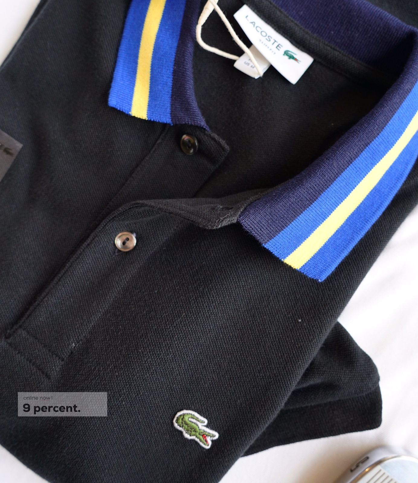 Áo polo nam LCSTE phối viền 11-Đen