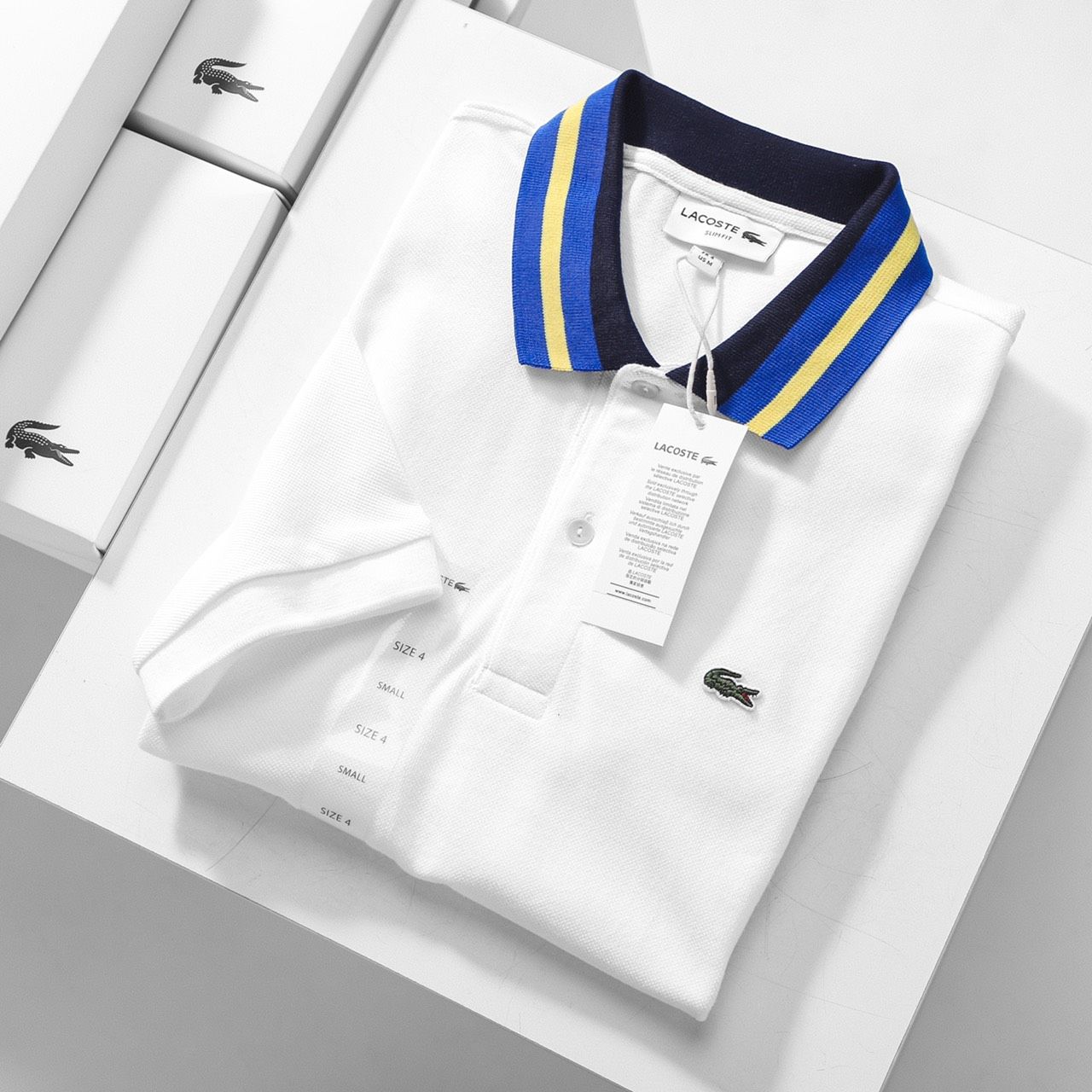 Áo polo nam LCSTE phối viền 11-Trắng