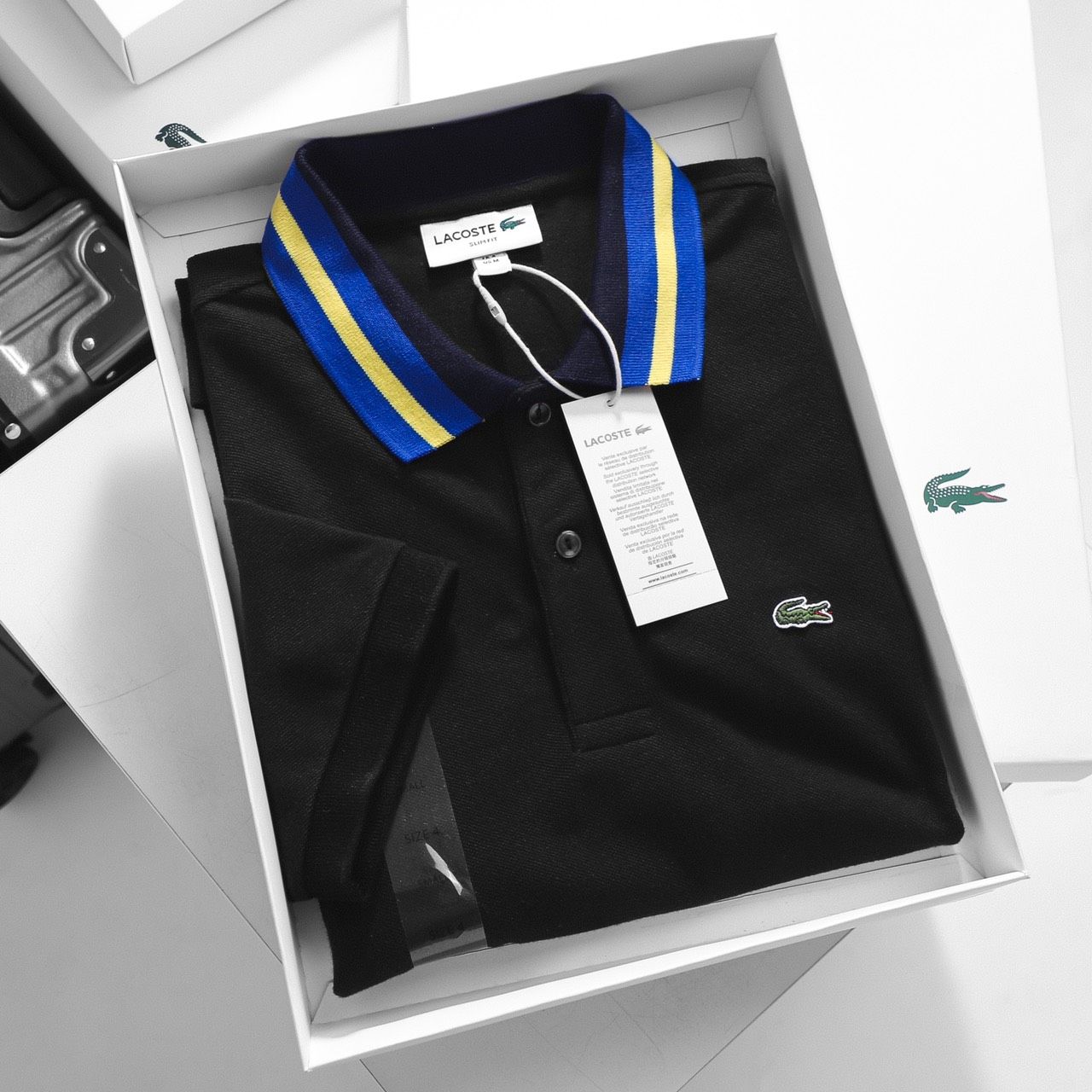 Áo polo nam LCSTE phối viền 11-Đen