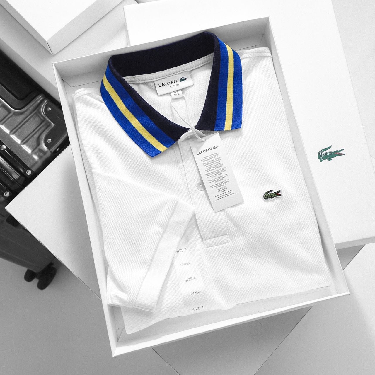 Áo polo nam LCSTE phối viền 11-Trắng
