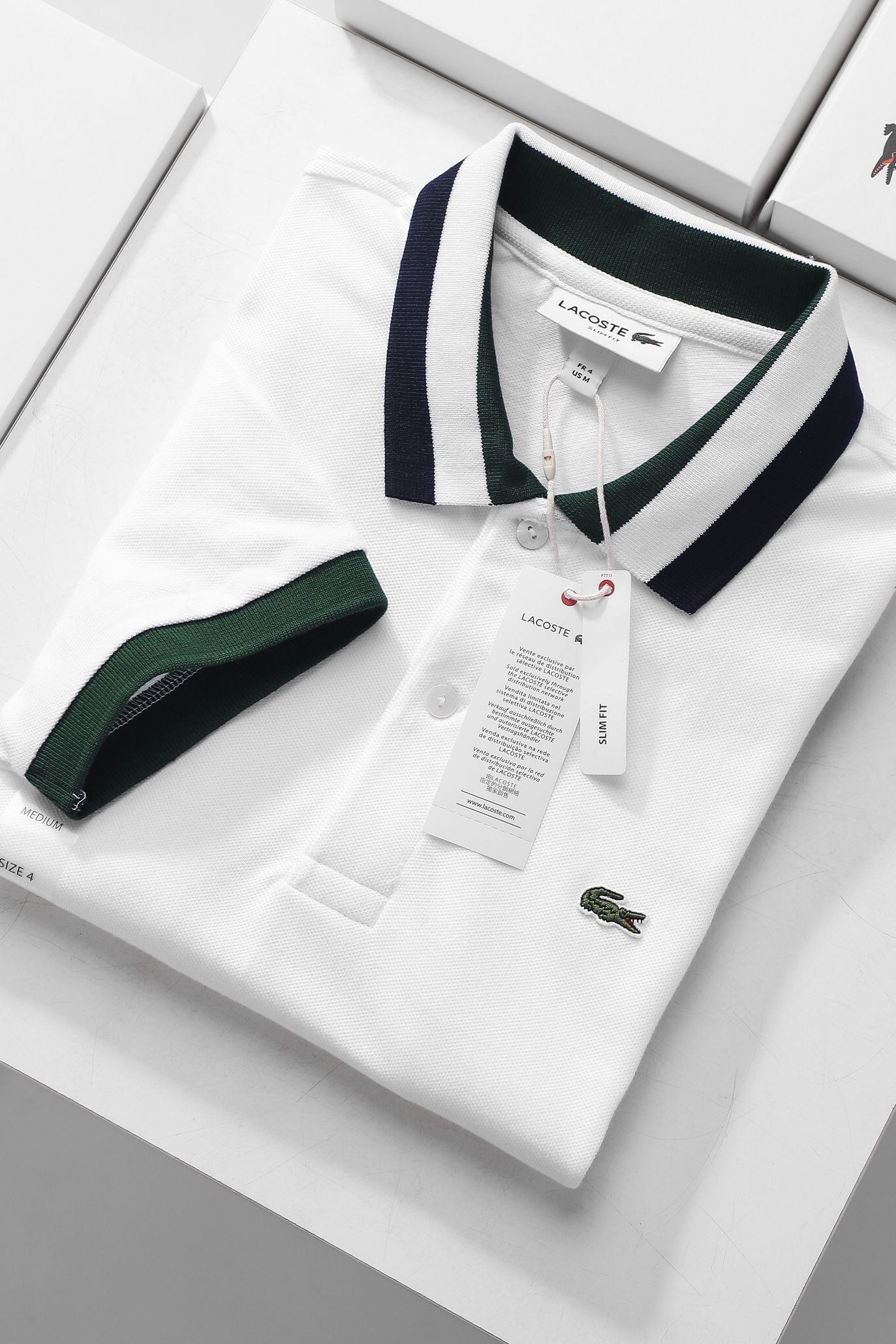 Áo polo nam LCSTE phối viền 46-Trắng-XXL