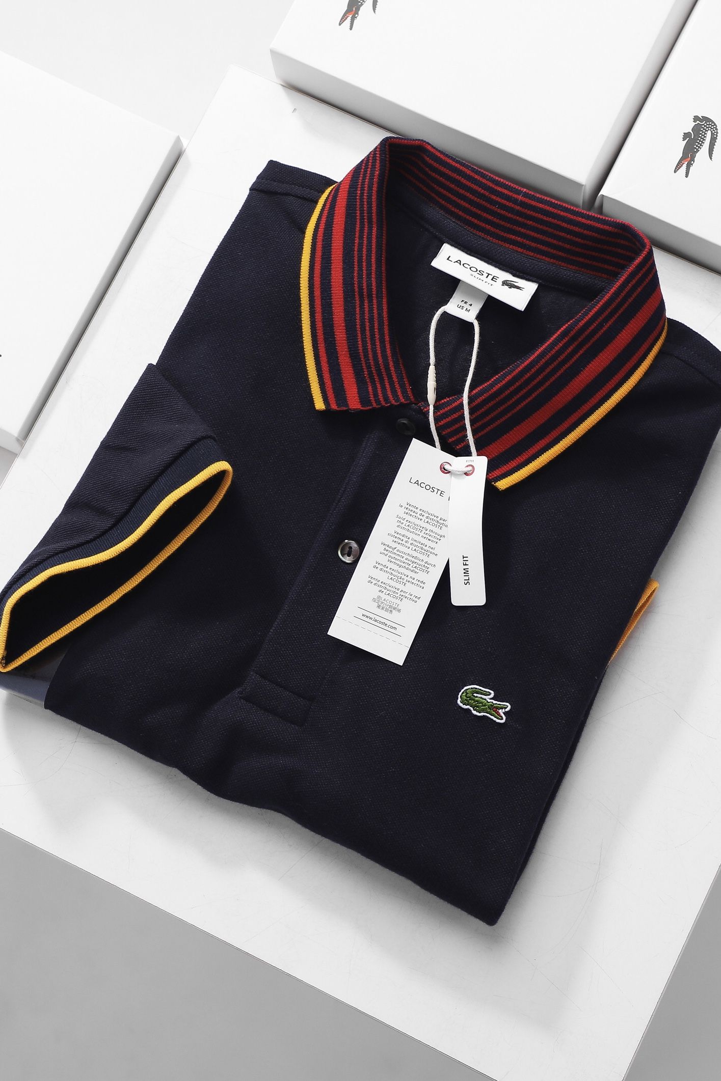 Áo polo nam LCSTE phối viền 54-Xanh navy-L