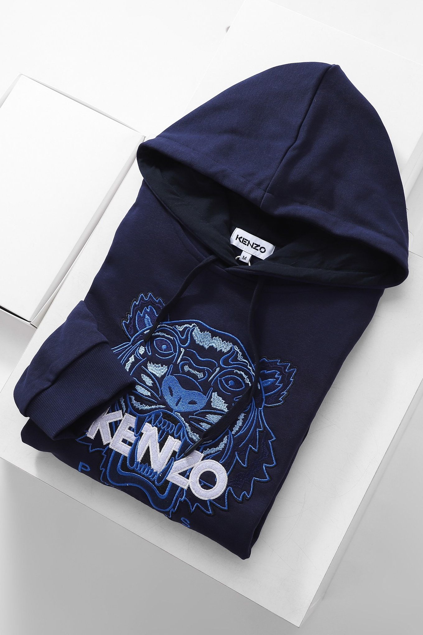 Áo hoodie KEN chữ trắng 1301- NAVY - M