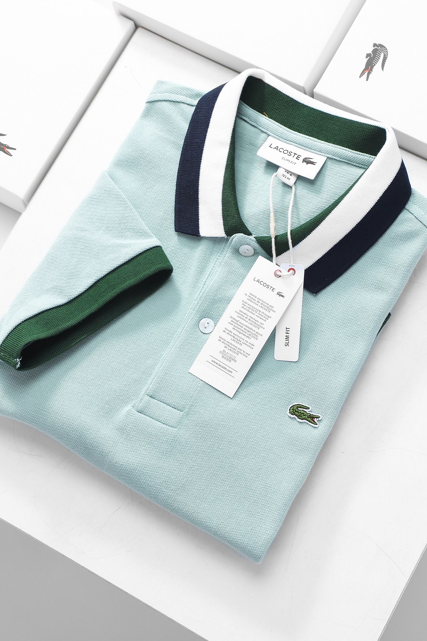 Áo polo nam LCSTE phối viền 46-Xanh mint-M