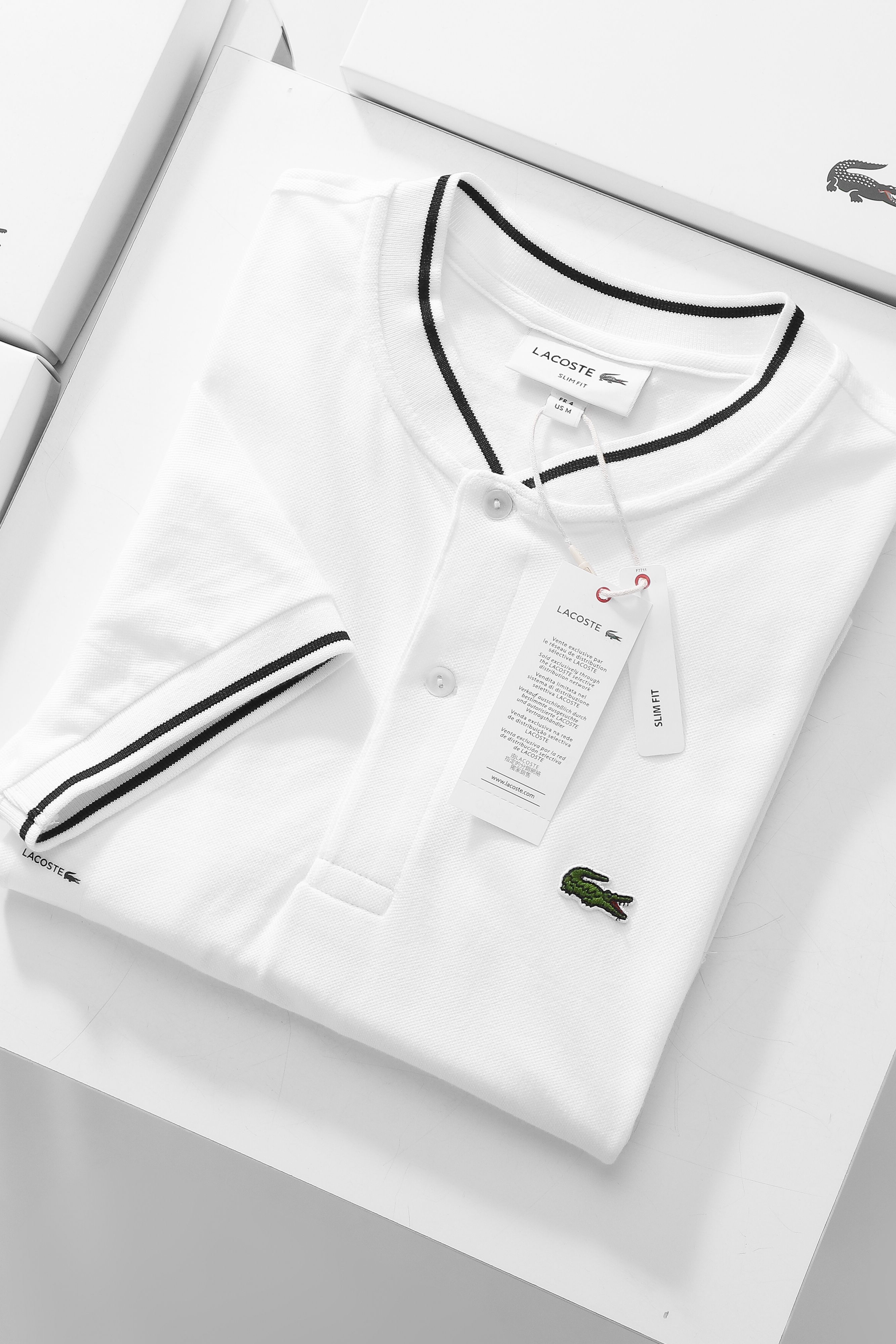Áo polo nam LCSTE phối viền 14-Trắng-L