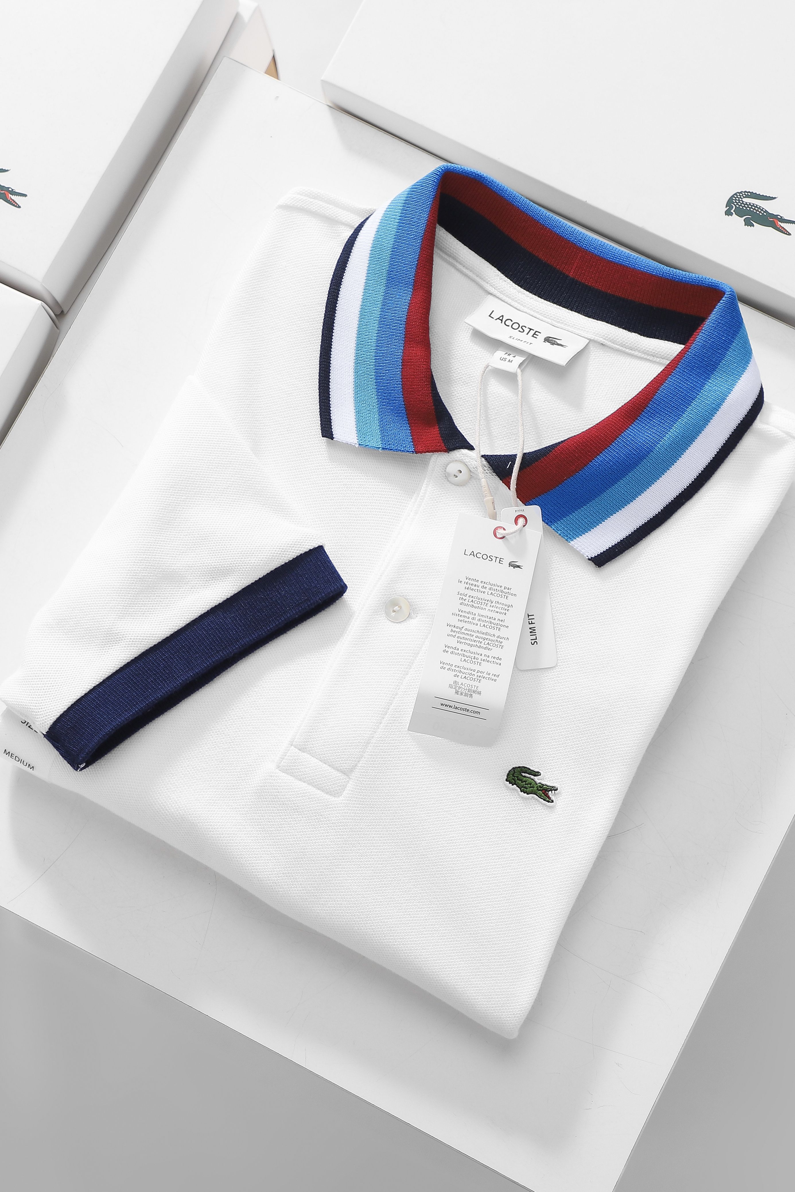 Áo polo nam LCSTE phối viền 55-Trắng-S