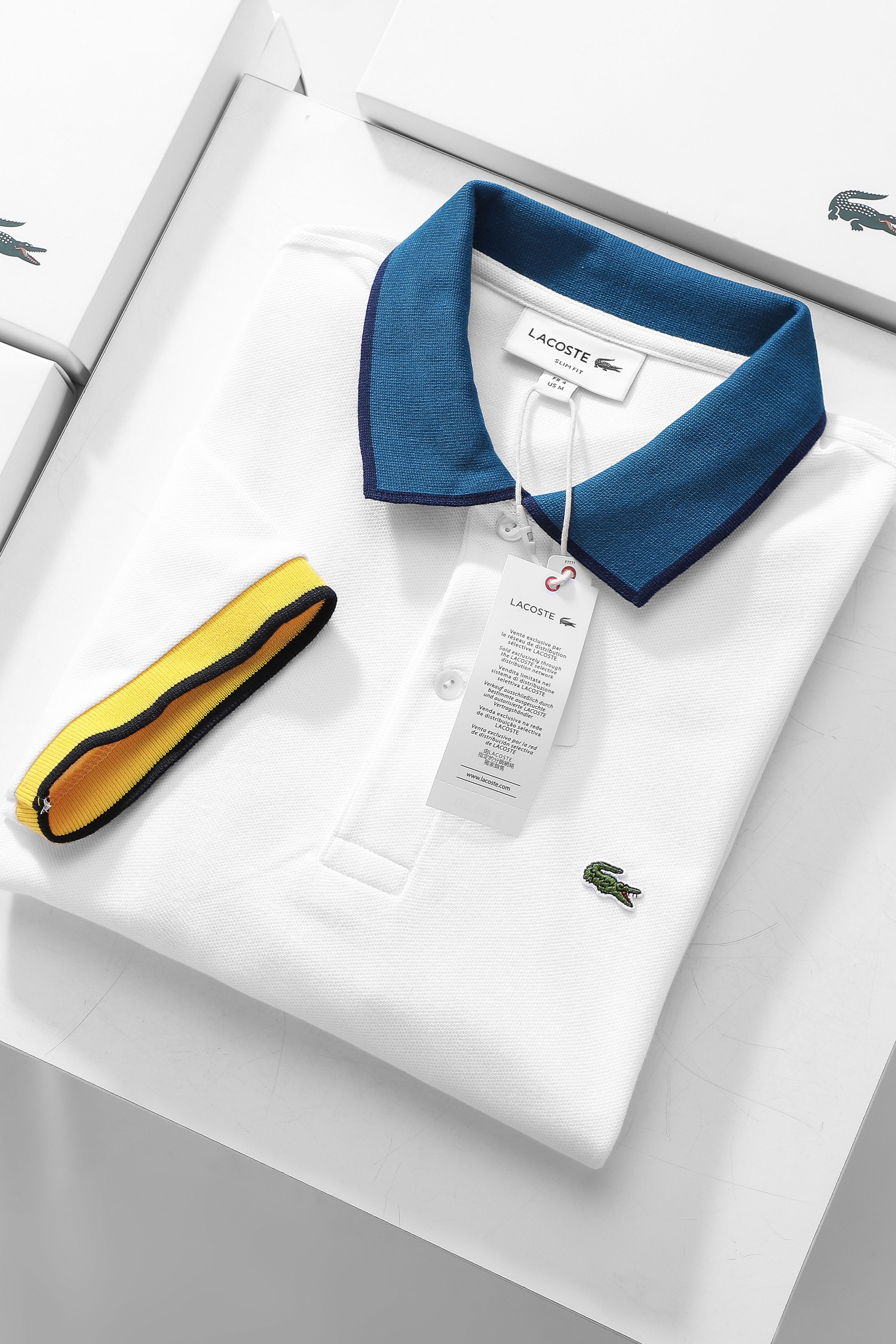 Áo polo nam LCSTE phối viền 57-Trắng-XL