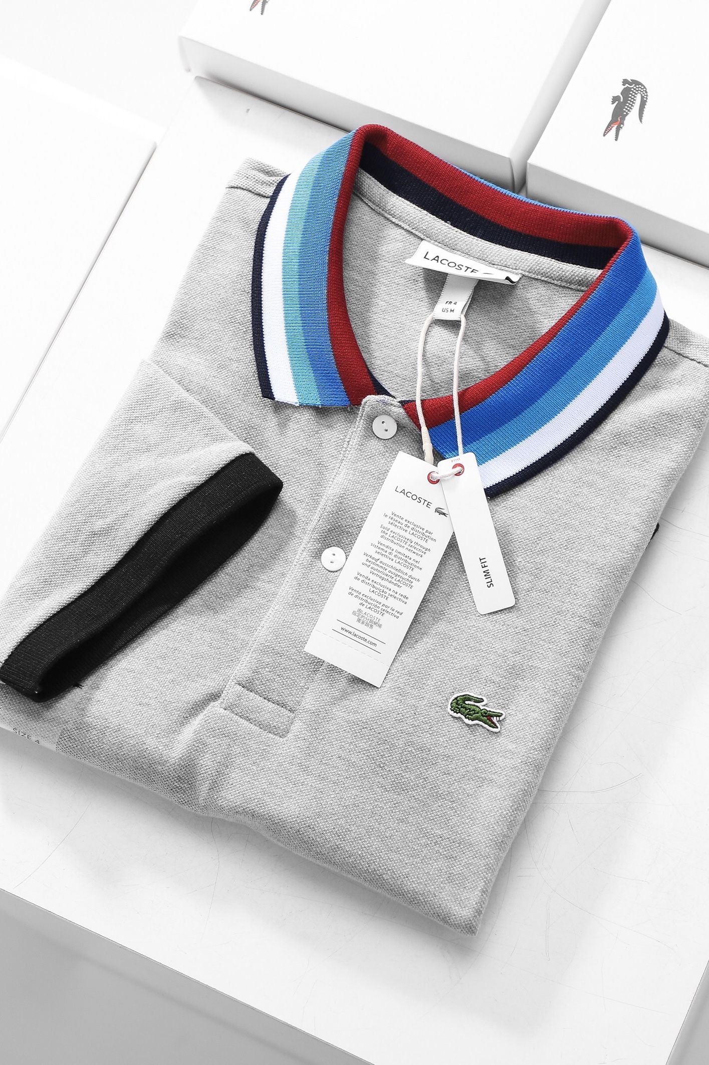 Áo polo nam LCSTE phối viền 55-Xám-XXL