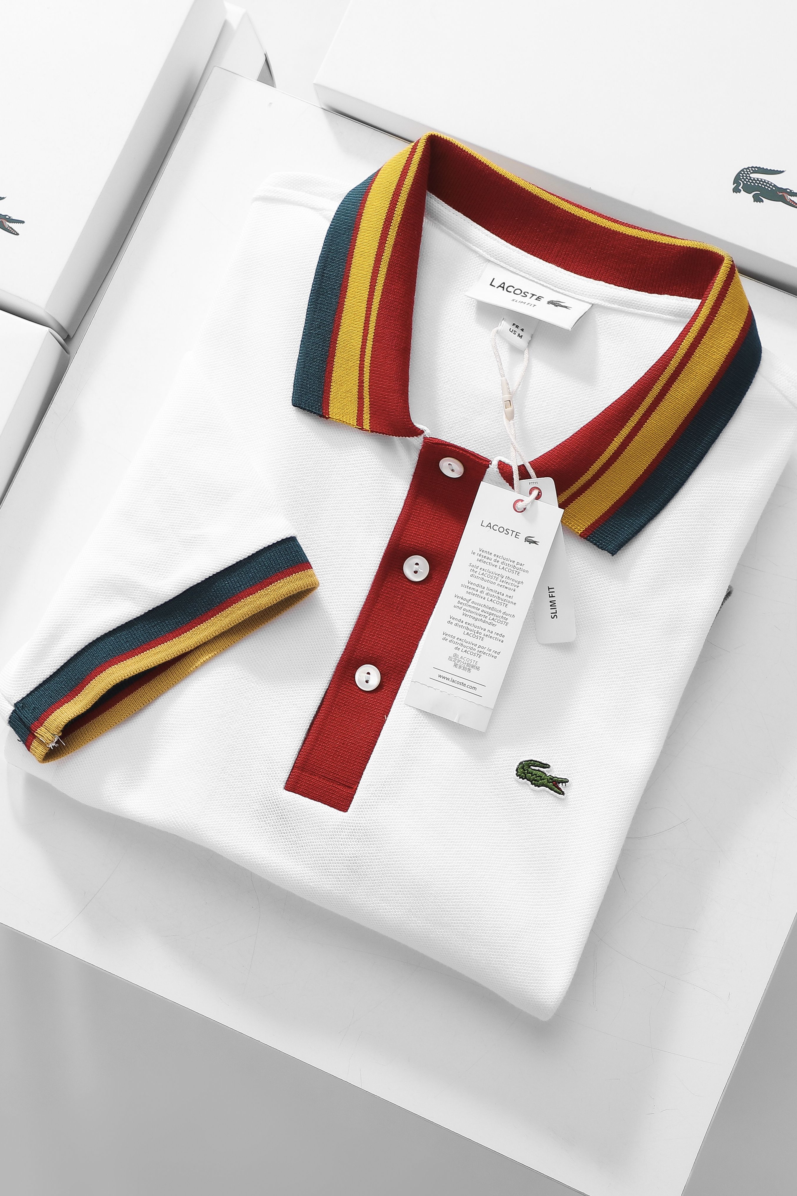 Áo polo nam LCSTE phối viền 47-Trắng-XL