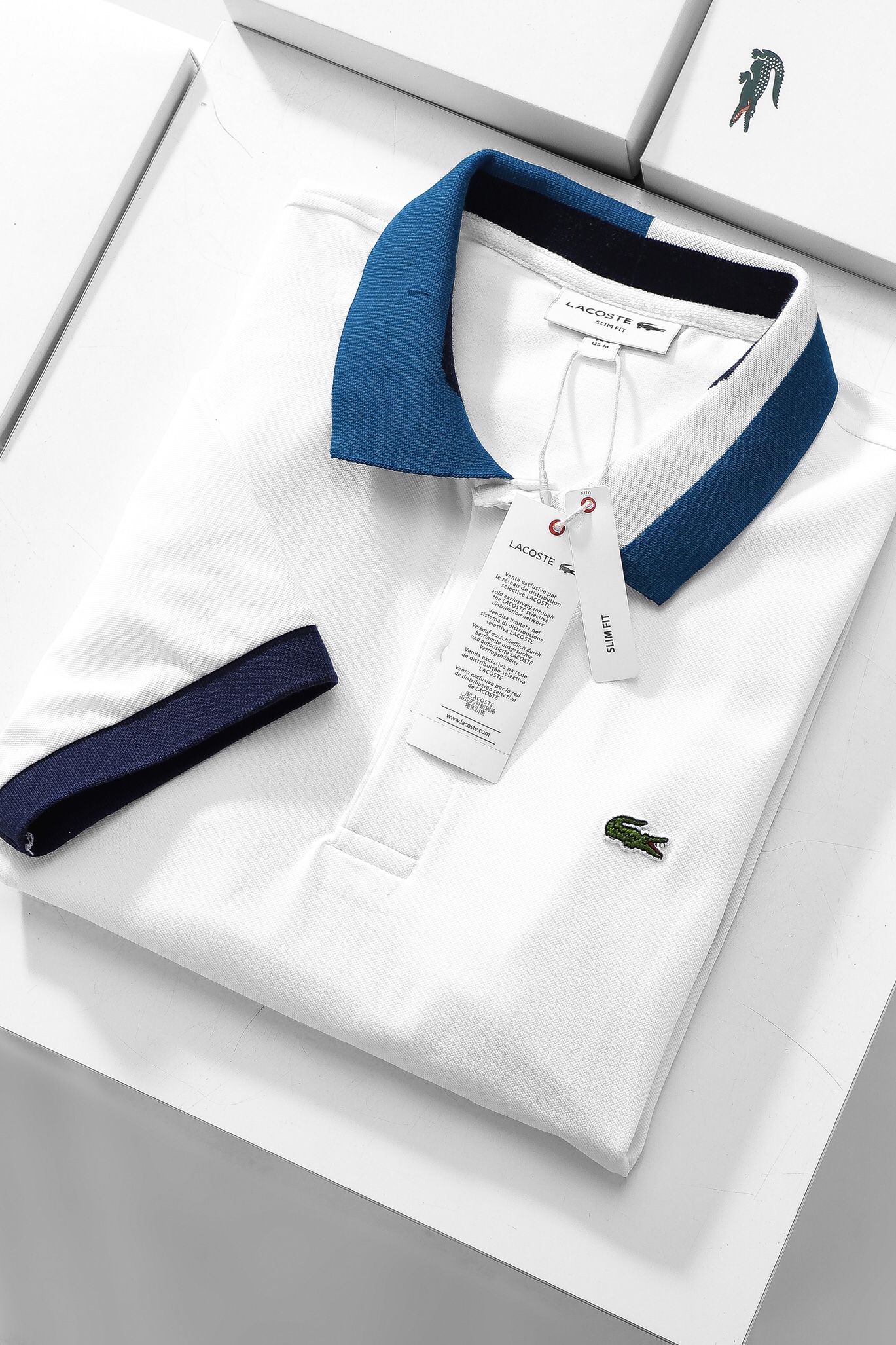 Áo polo nam LCSTE phối viền 02-Trắng-S