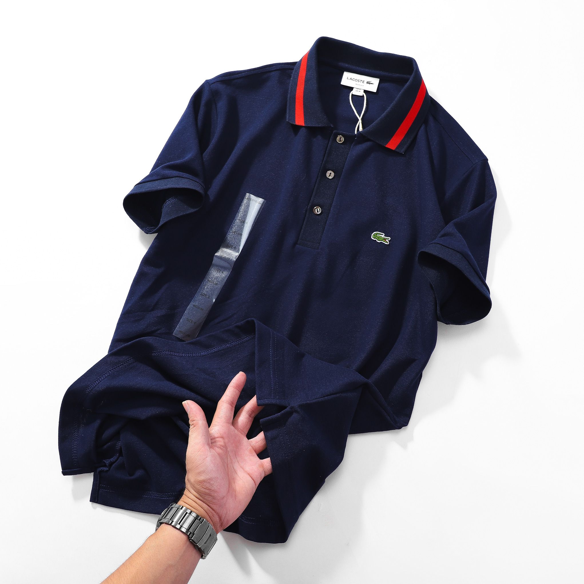 Áo polo nam LCSTE phối viền 60-Xanh navy