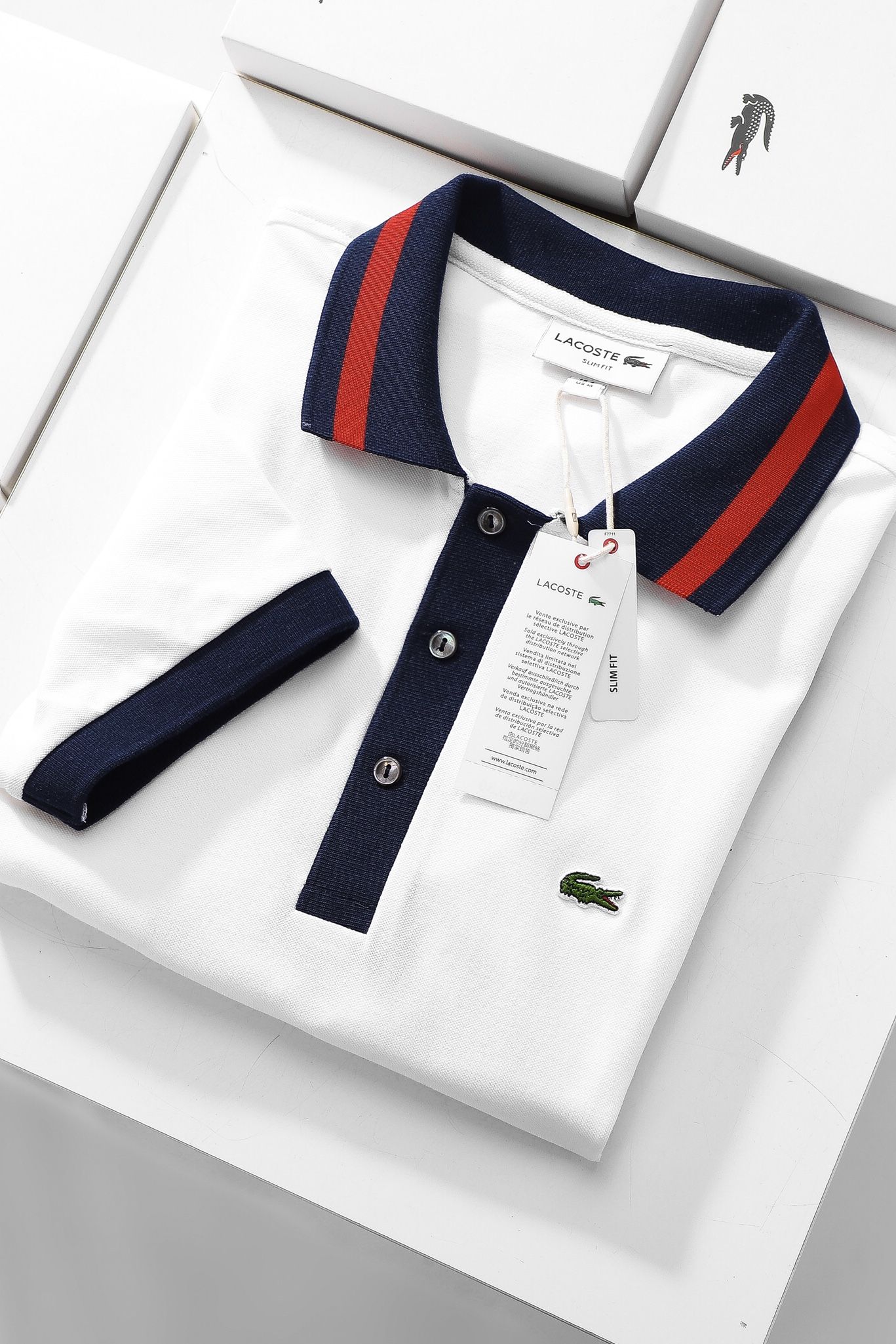 Áo polo nam LCSTE phối viền 60-Trắng-S