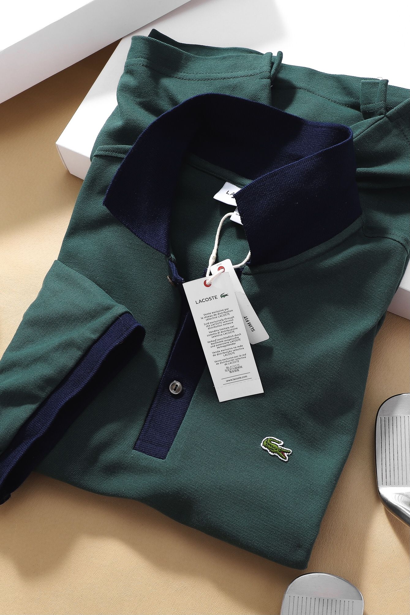 Áo polo nam LCSTE phối viền 38-Xanh rêu(01)-M