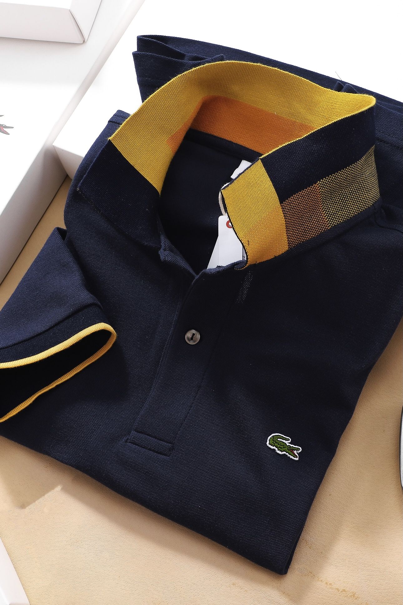 Áo polo nam LCSTE phối viền 50-Xanh navy-M