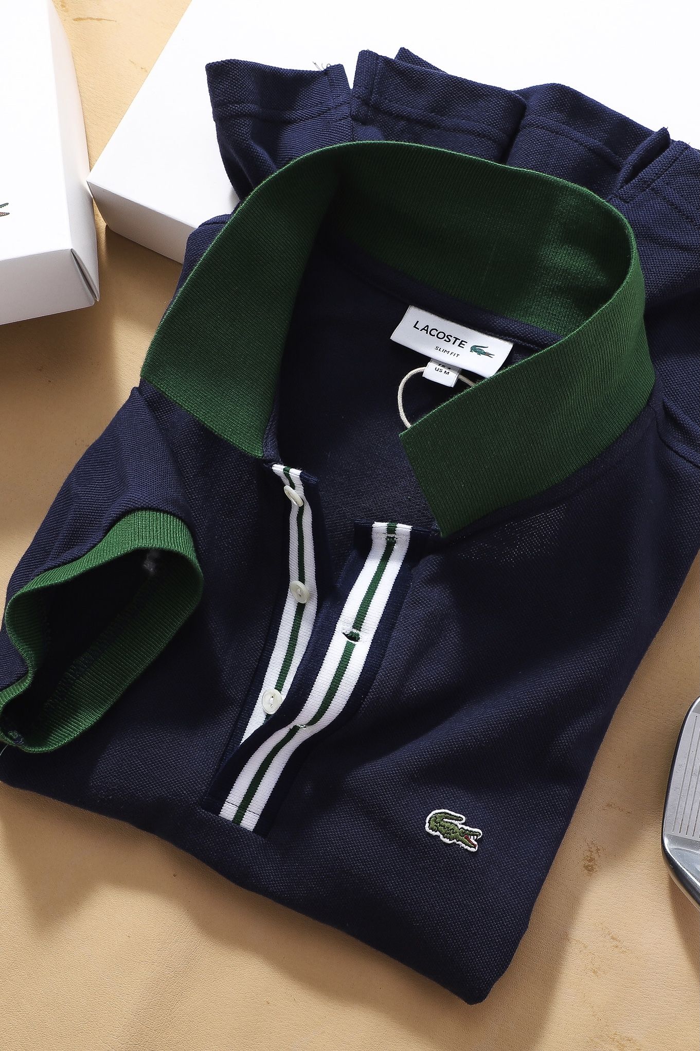 Áo polo nam LCSTE phối viền 65-Xanh navy-M