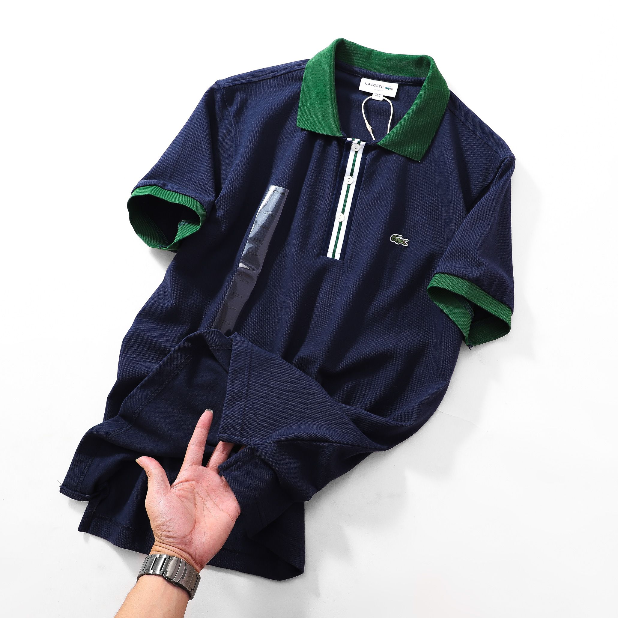 Áo polo nam LCSTE phối viền 65-Xanh navy