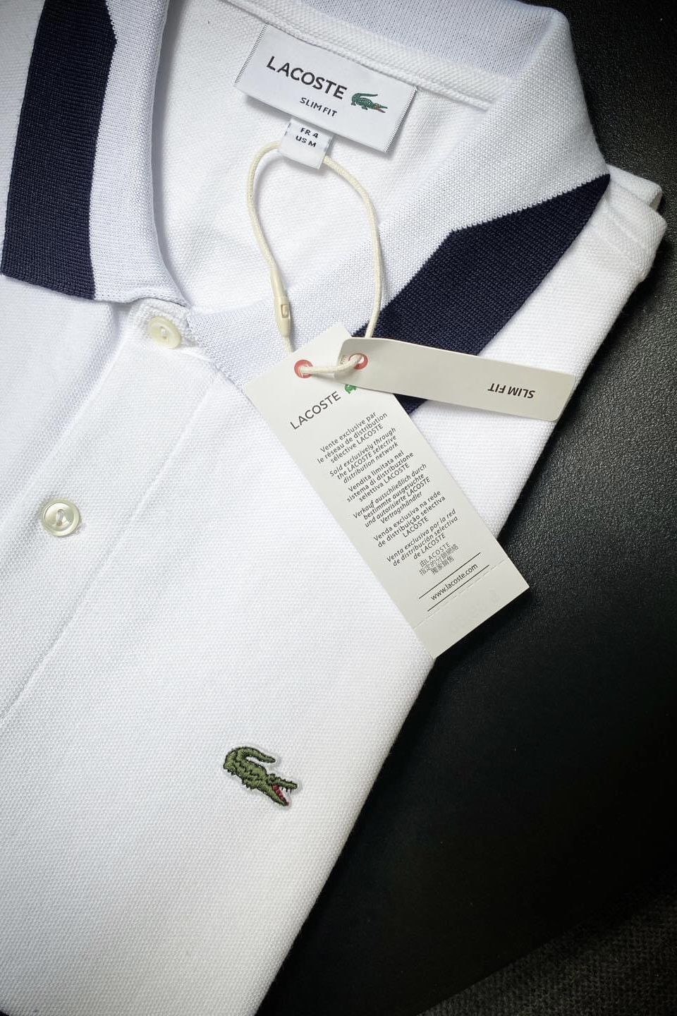 Áo polo nam LCSTE phối viền 34-Trắng-XL