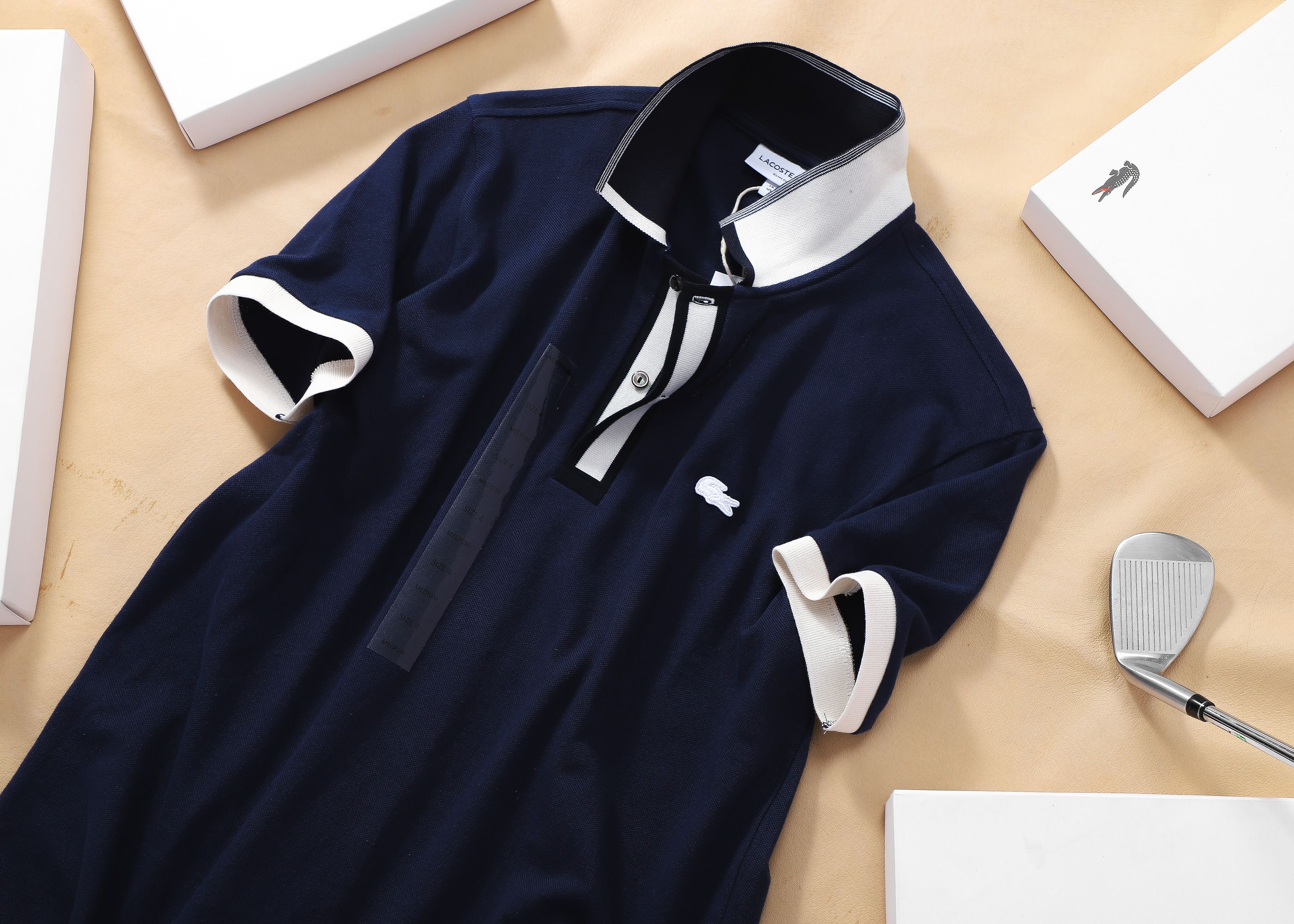 Áo polo nam LCSTE phối viền 35-Xanh navy