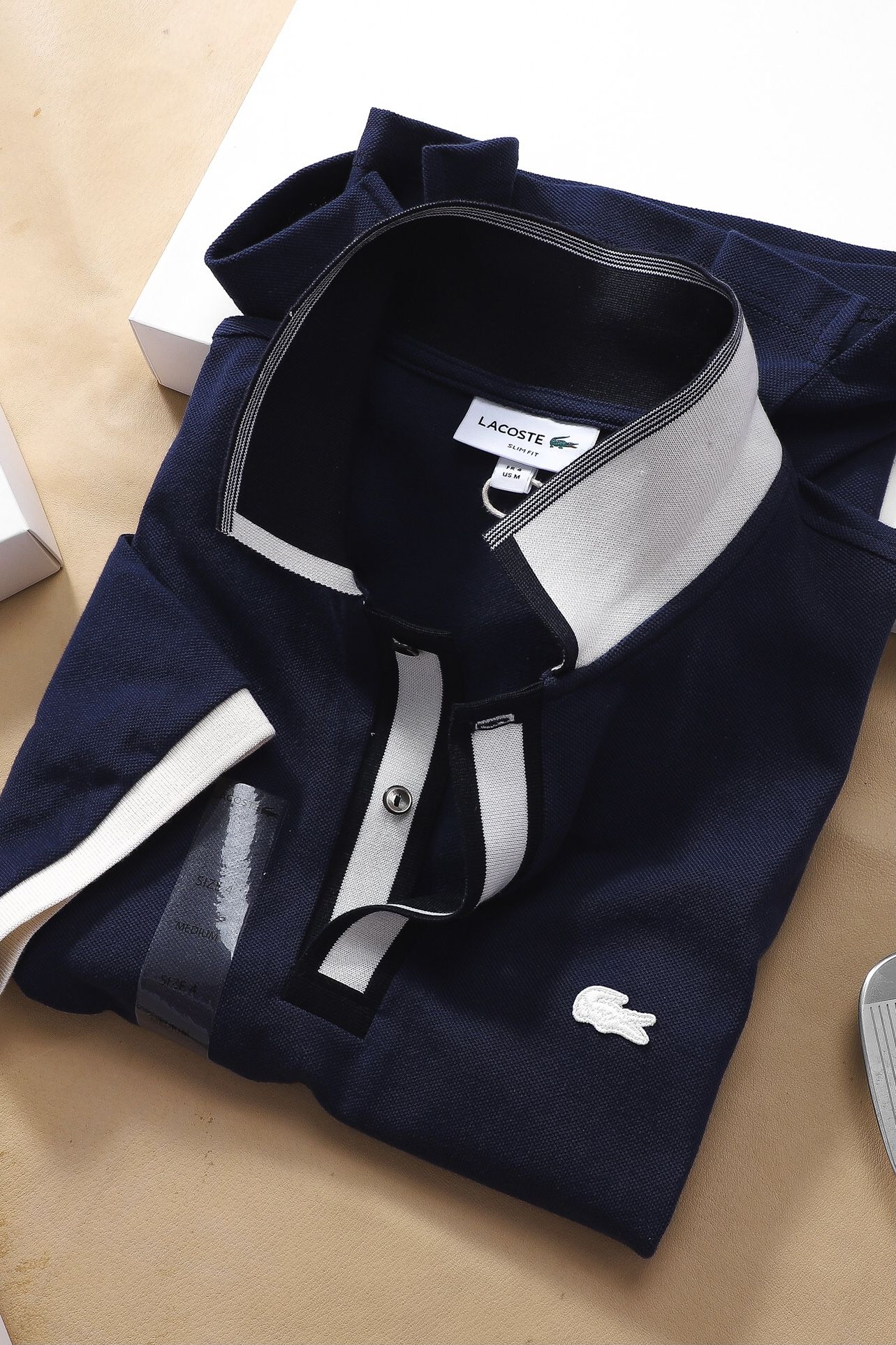 Áo polo nam LCSTE phối viền 35-Xanh navy-M