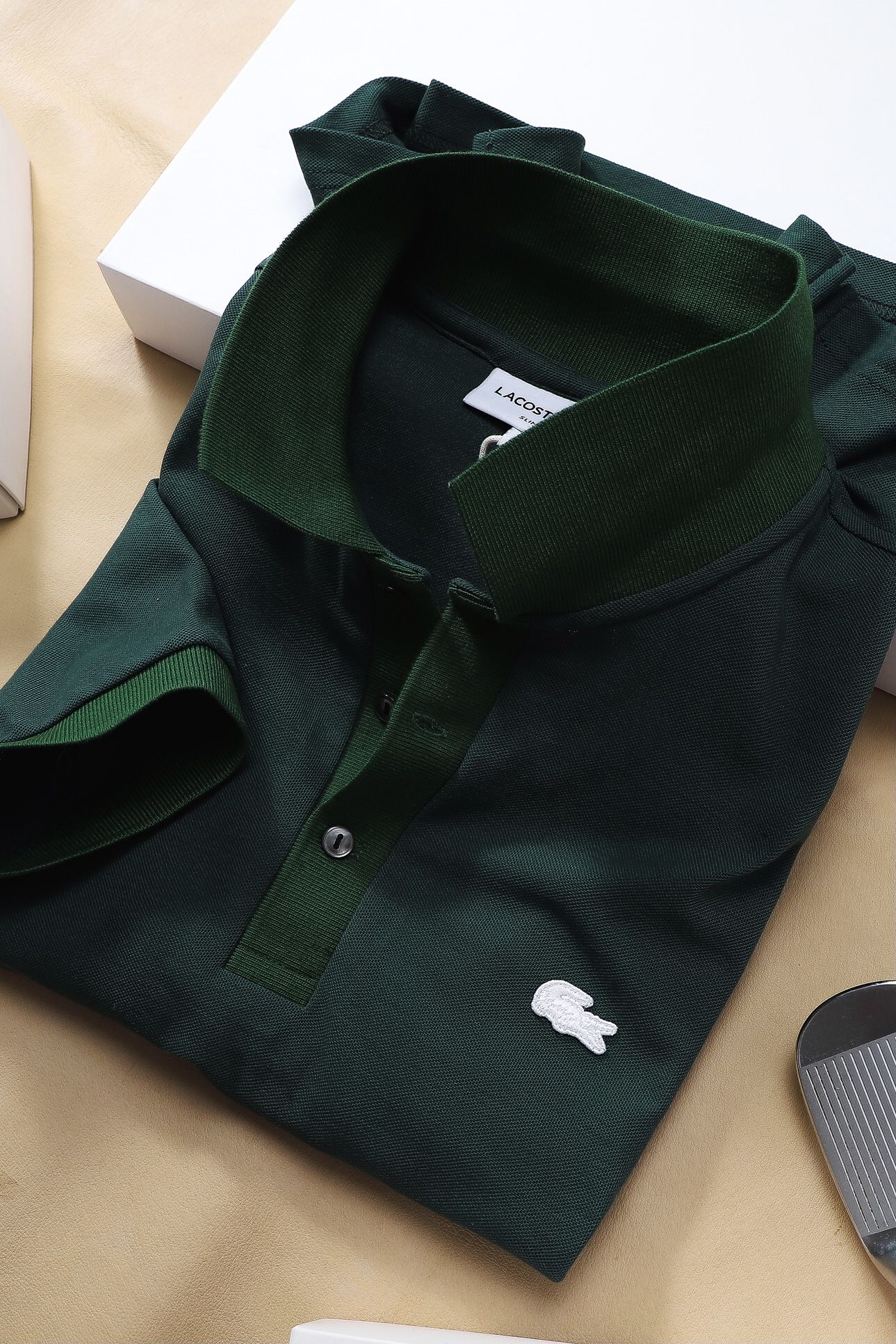 Áo polo nam LCSTE phối viền 69-Rêu-L