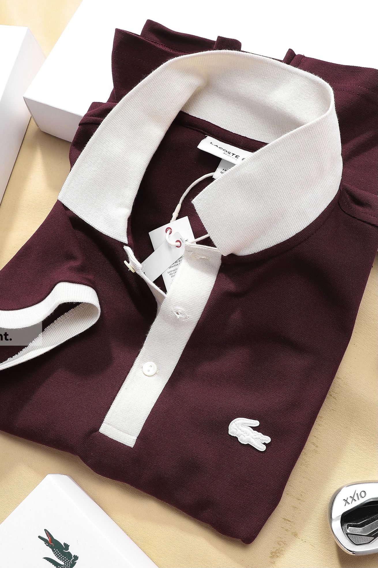 Áo polo nam LCSTE phối viền 69-Đỏ mận-XXXL
