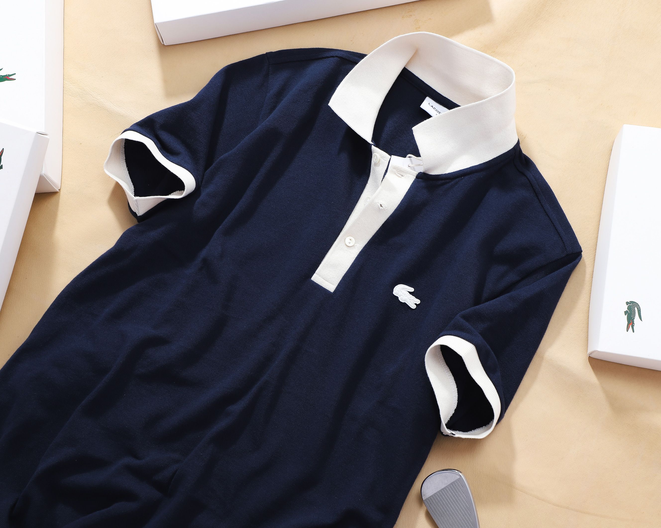 Áo polo nam LCSTE phối viền 69-Xanh navy