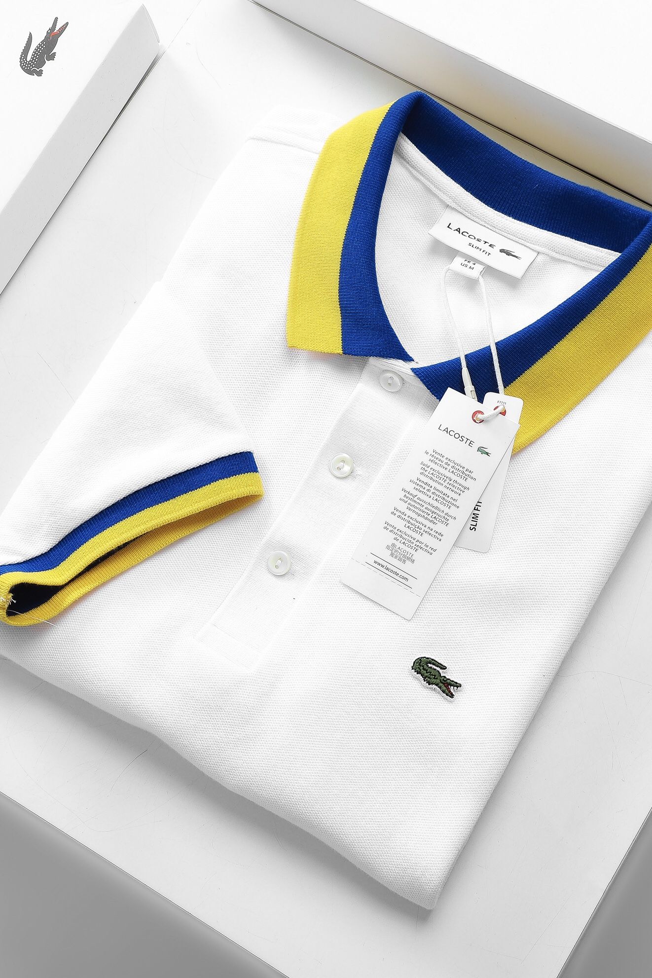 Áo polo nam LCSTE phối viền 78-Trắng-S