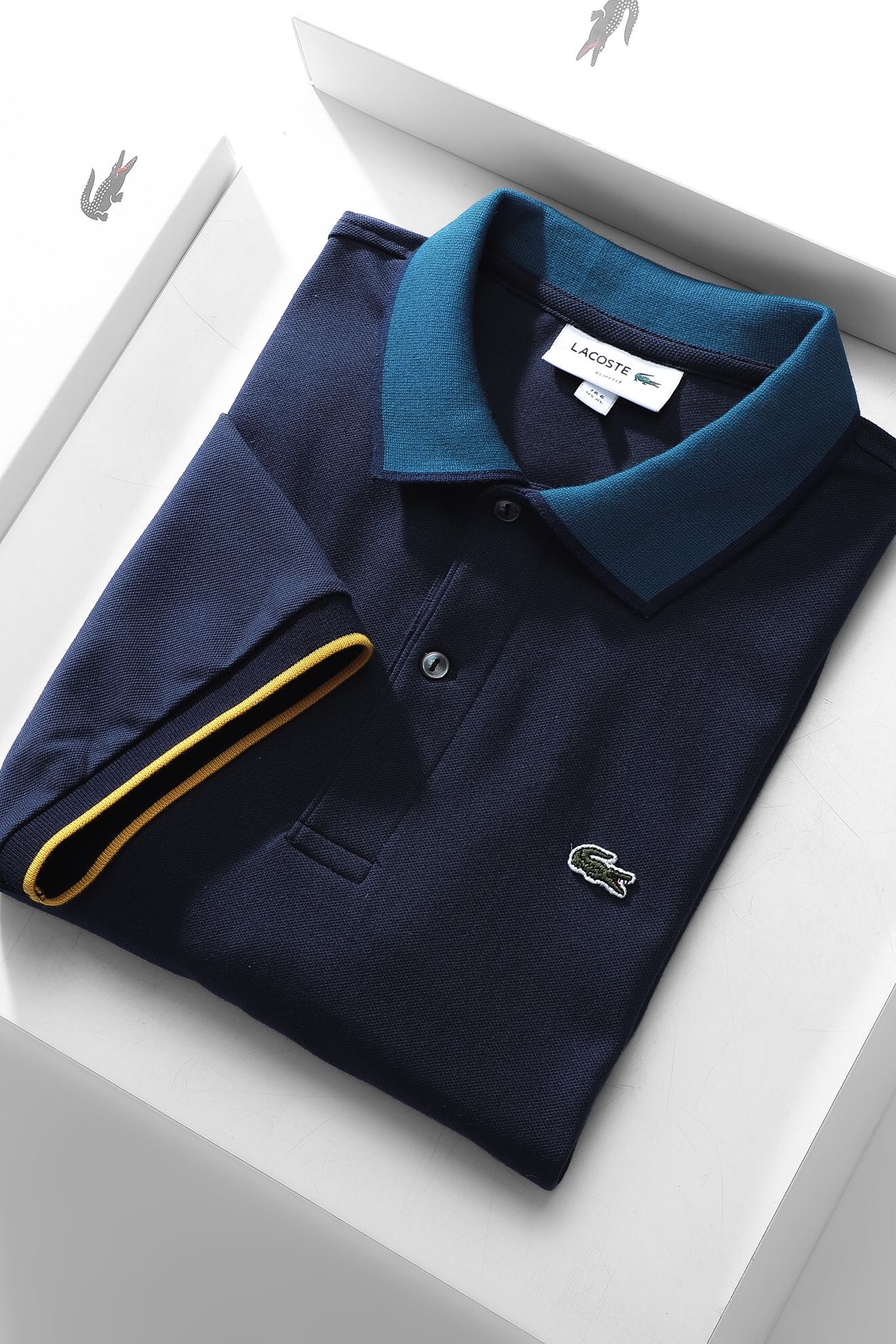 Áo polo nam LCSTE phối viền 57-Xanh navy-S