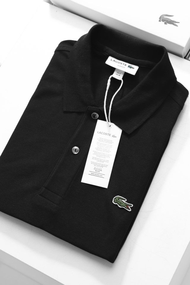 Áo polo nam LCSTE phối trơn CÁ XANH 2 KHUY-Đen-XL