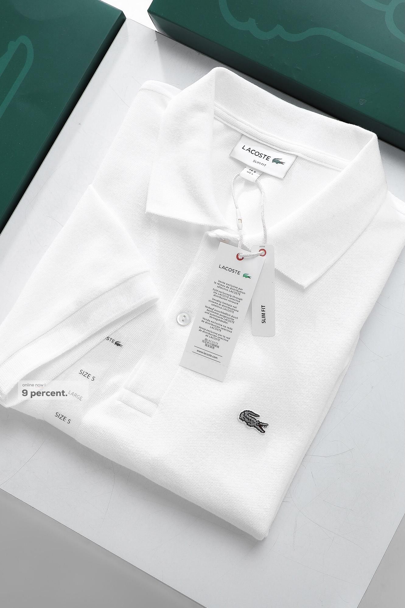 Áo polo nam LCSTE phối trơn CÁ XÁM 2 KHUY-Trắng-XL