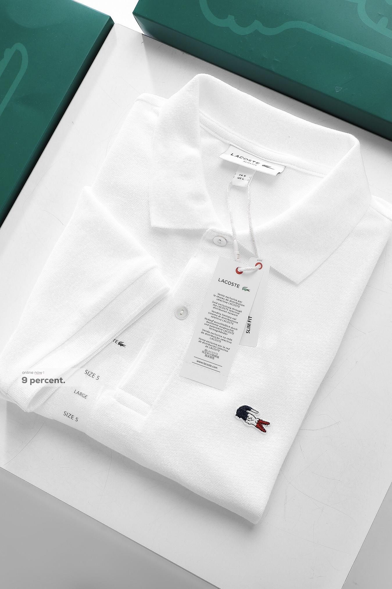 Áo polo nam LCSTE phối trơn CÁ PHÁP 2 KHUY-Trắng-XL