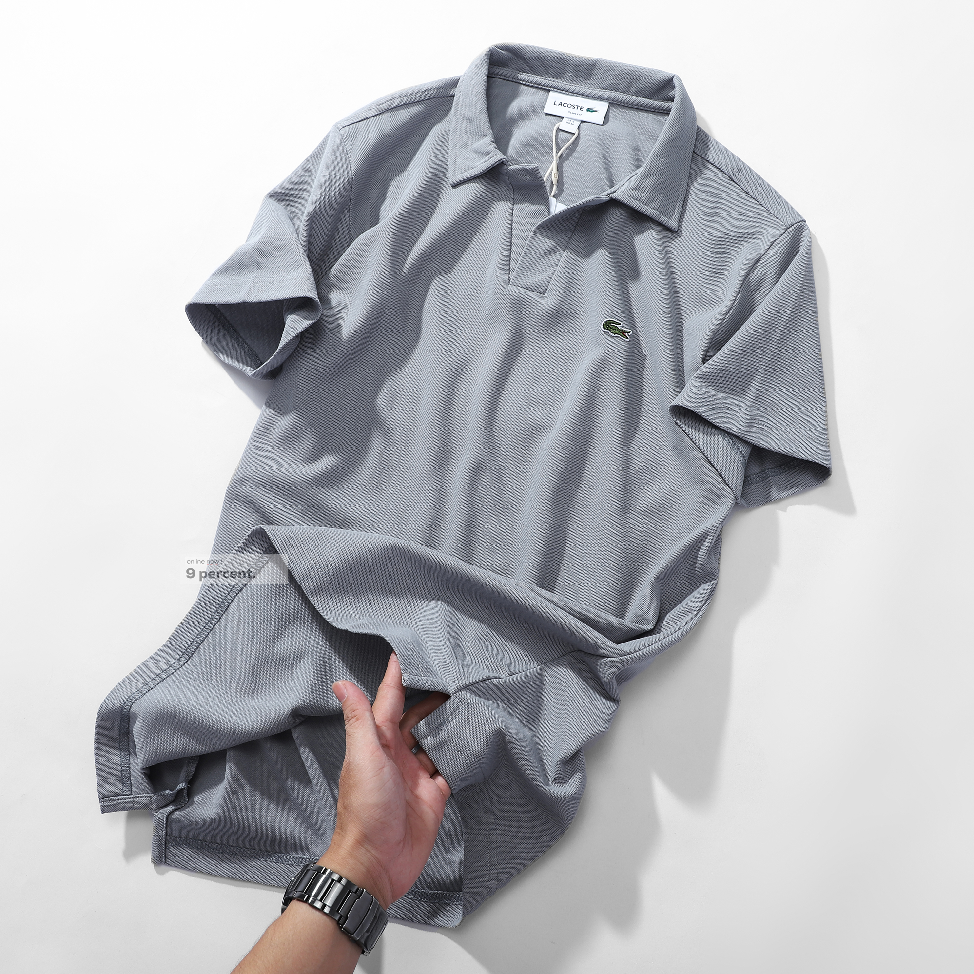 Áo polo nam LCSTE cổ tim 68-Ghi