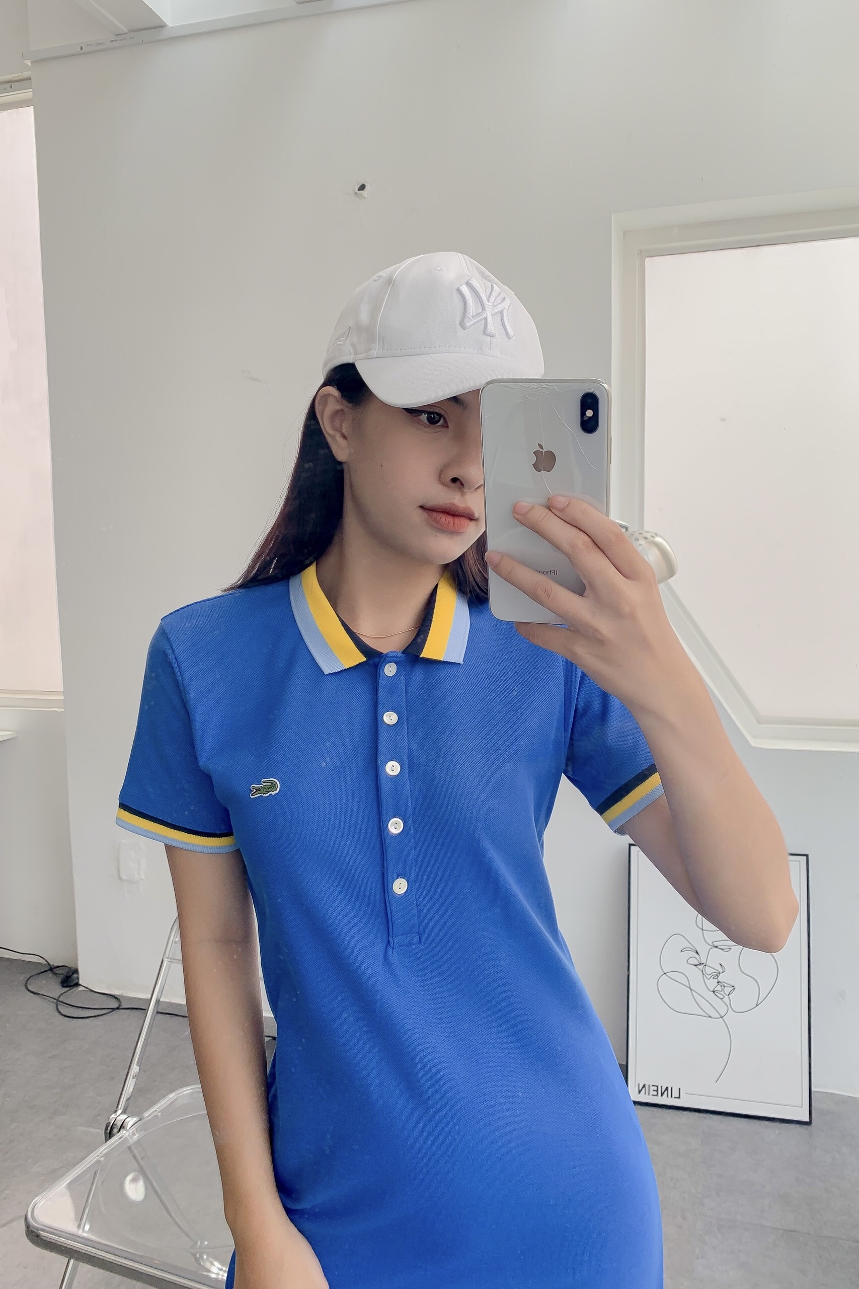 Váy polo nữ LCSTE phối viền 33-Xanh dương-S