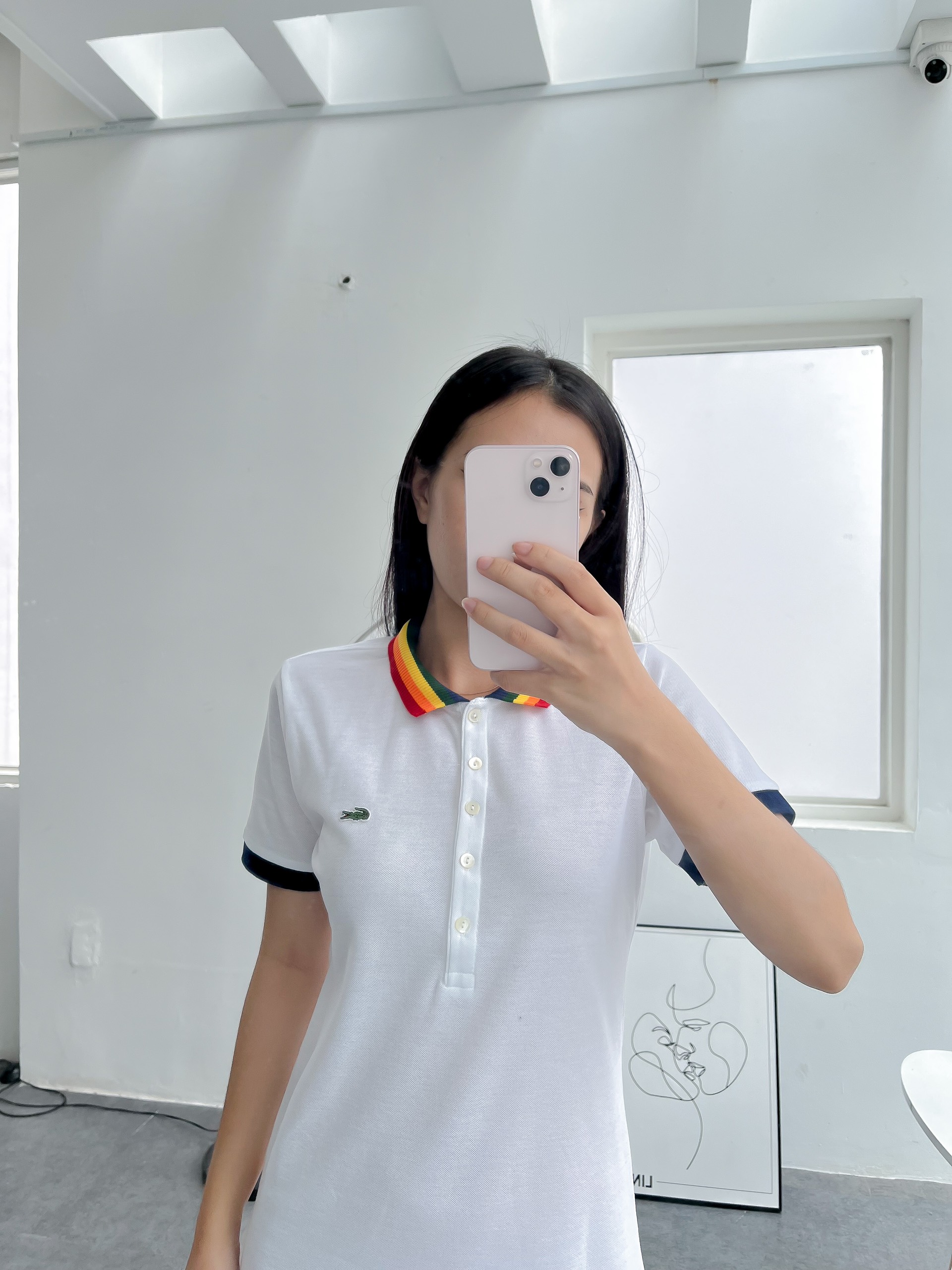 Váy polo nữ LCSTE phối viền 75-Trắng