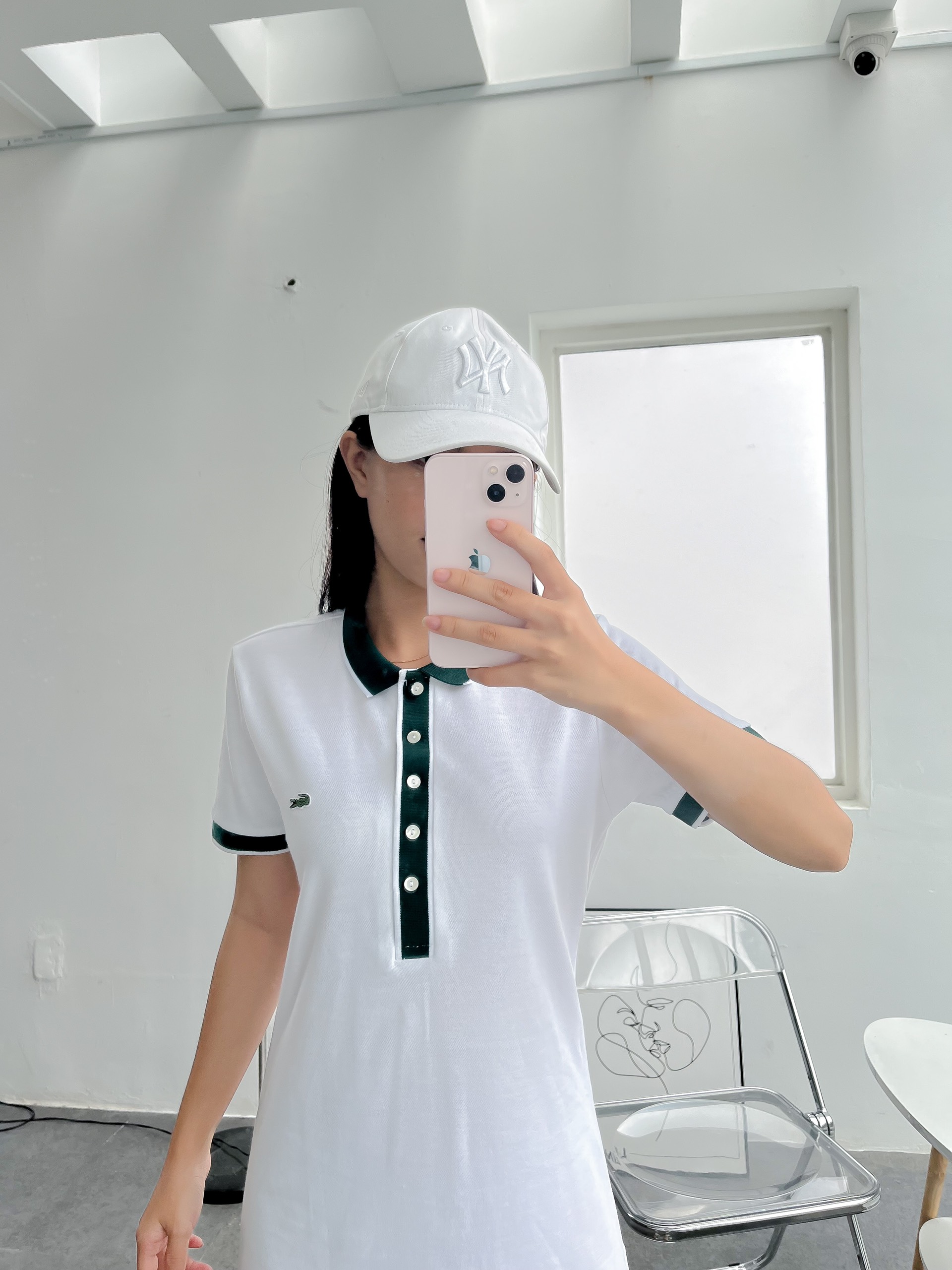 Váy polo nữ LCSTE phối viền 73-Trắng