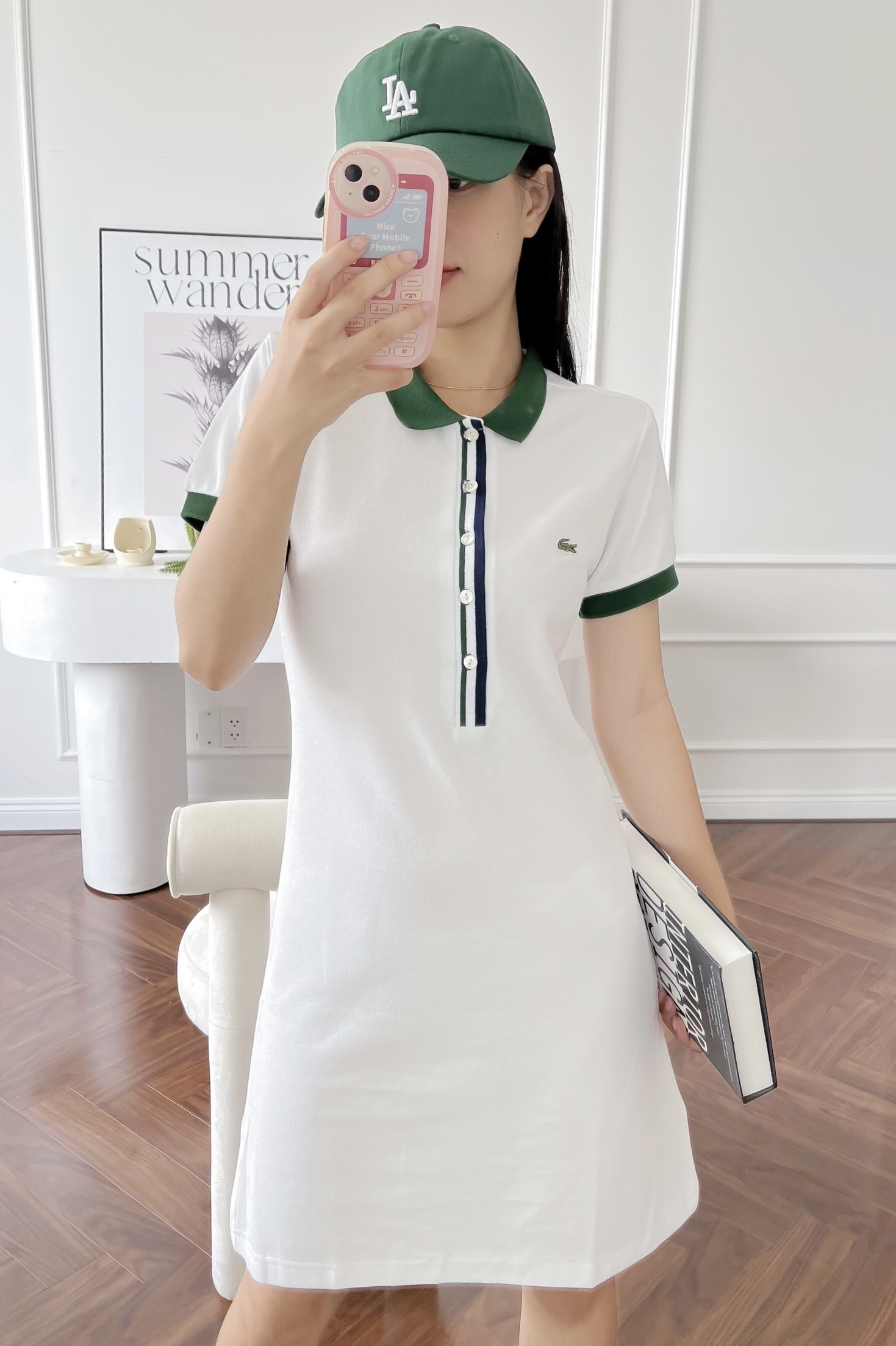 Váy polo nữ LCSTE phối viền 65-Trắng