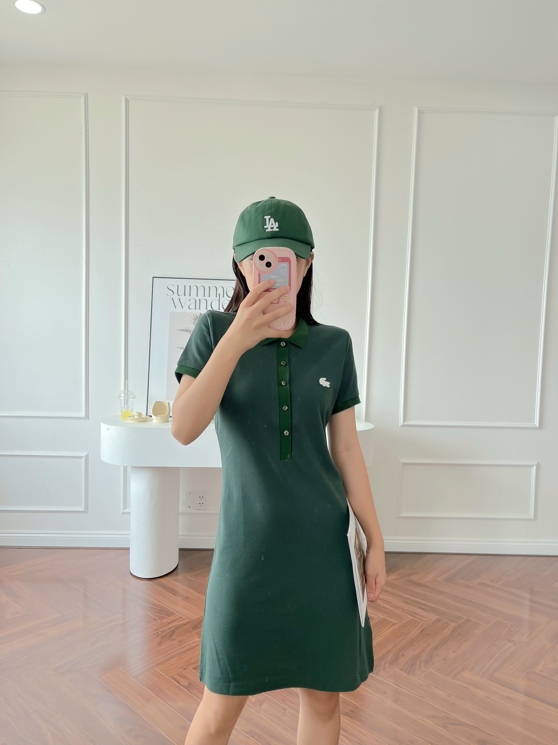 Váy polo nữ LCSTE phối viền 69-Rêu