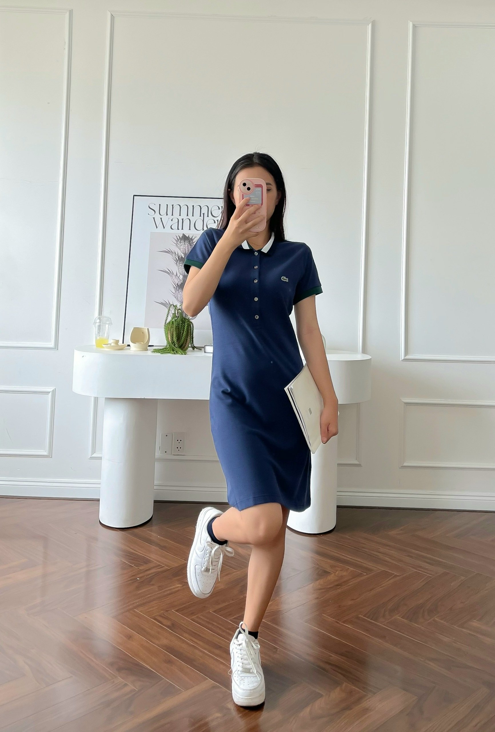 Váy polo nữ LCSTE phối viền 46-Xanh navy