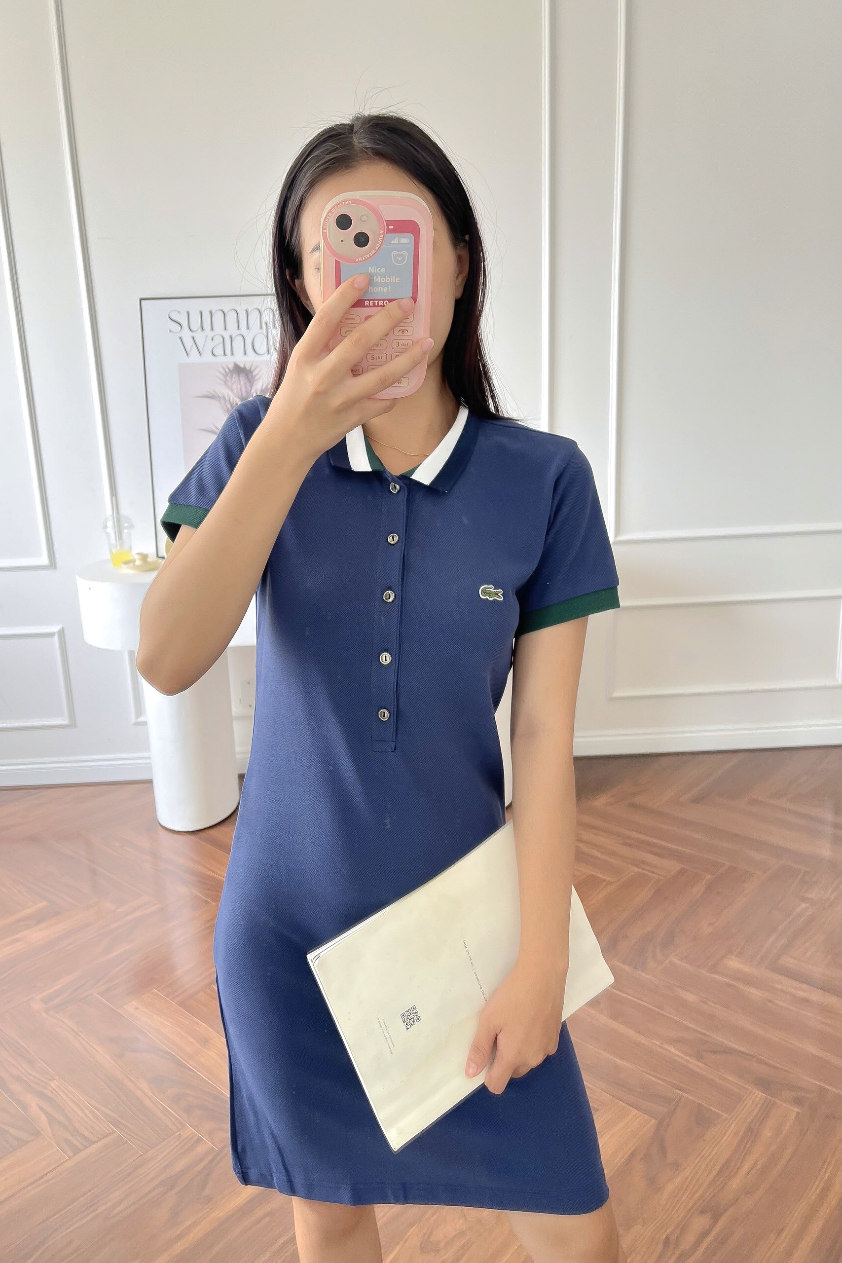 Váy polo nữ LCSTE phối viền 46-Xanh navy