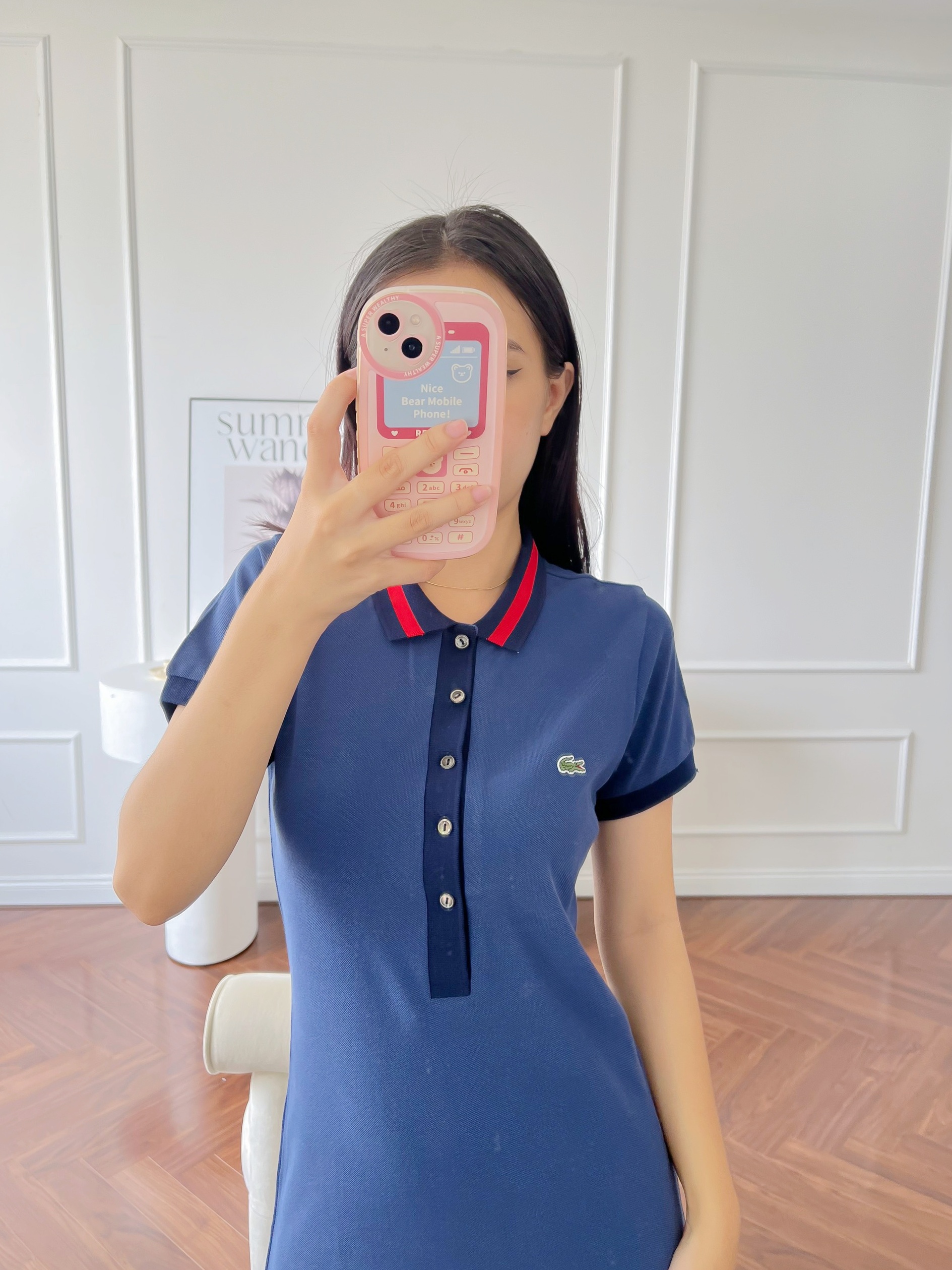 Váy polo nữ LCSTE phối viền 60-Xanh navy