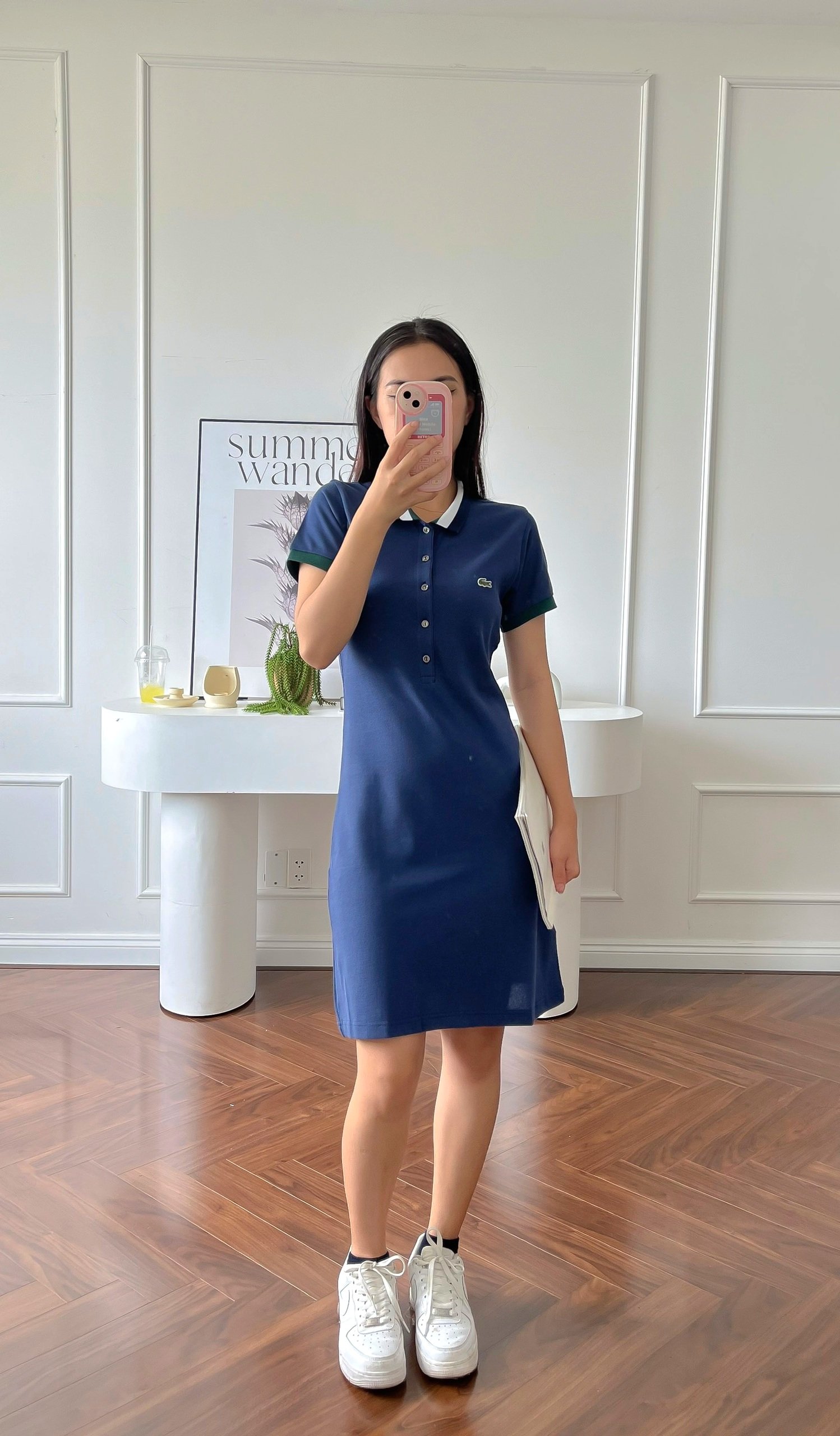 Váy polo nữ LCSTE phối viền 46-Xanh navy