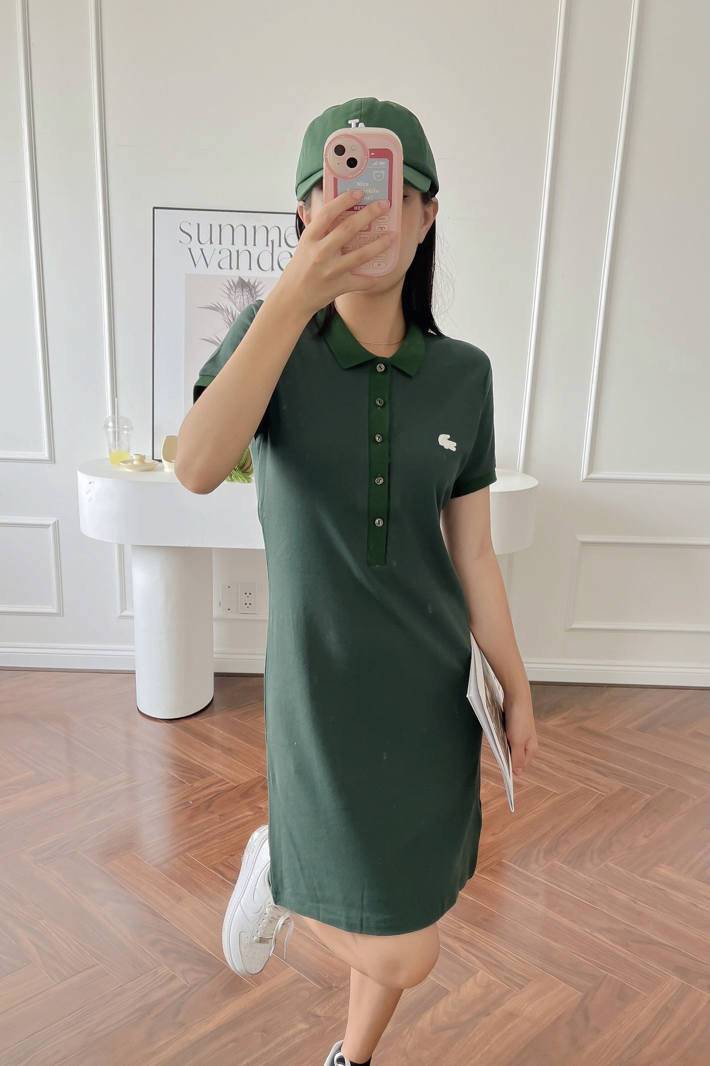Váy polo nữ LCSTE phối viền 69-Rêu-L