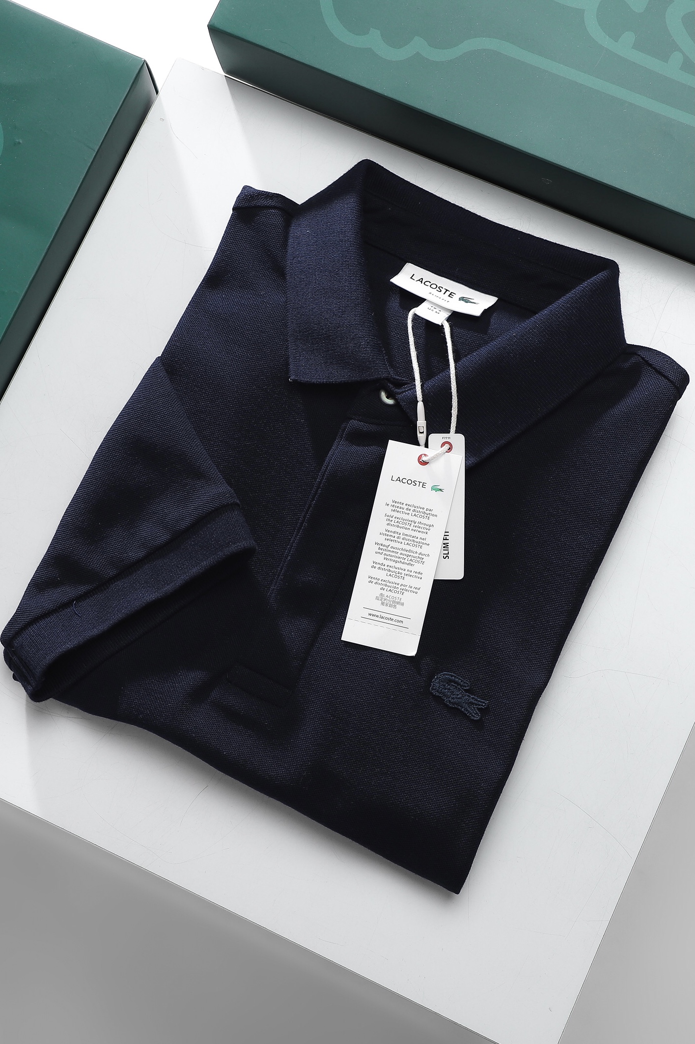 Áo polo nam LCSTE phối trơn CÁ NAVY NẸP CHE-Xanh navy-L