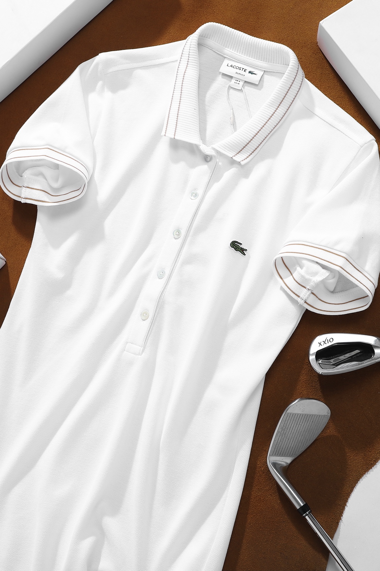 Váy polo nữ LCSTE phối viền 77-Trắng-L