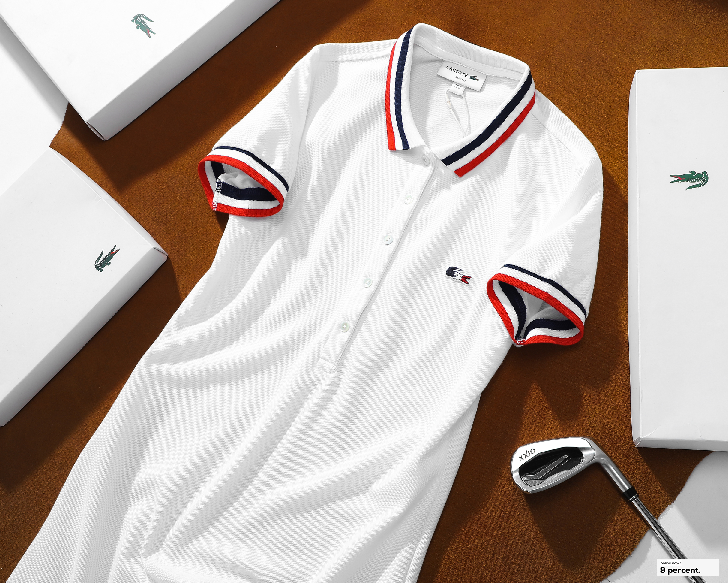 Áo Polo Lacoste trơn cổ sọc logo chìm (VNXK) - Áo polo | ThờiTrangNữ.vn