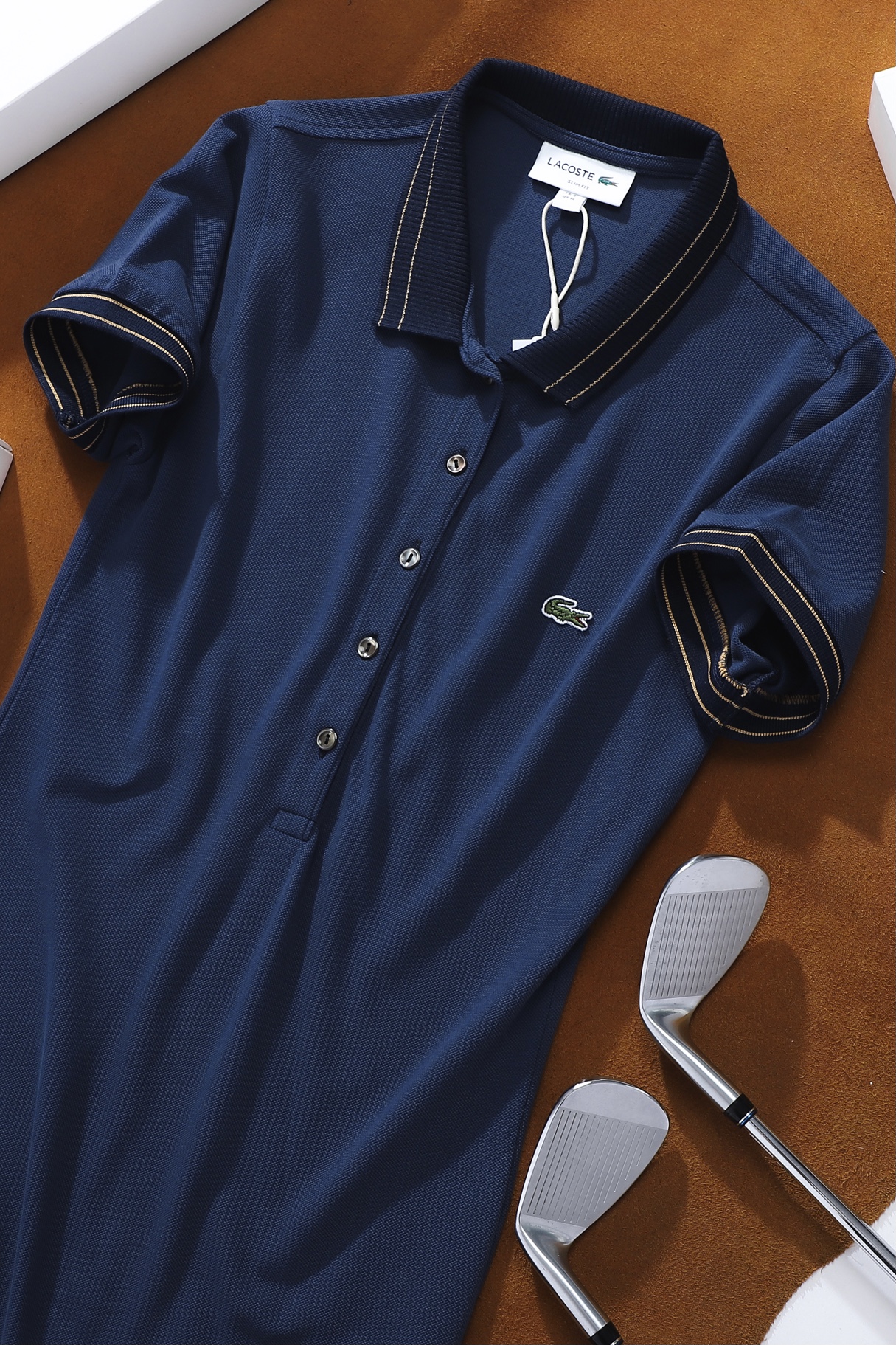 Đầm polo nữ LCSTE phối viền 77-Xanh navy