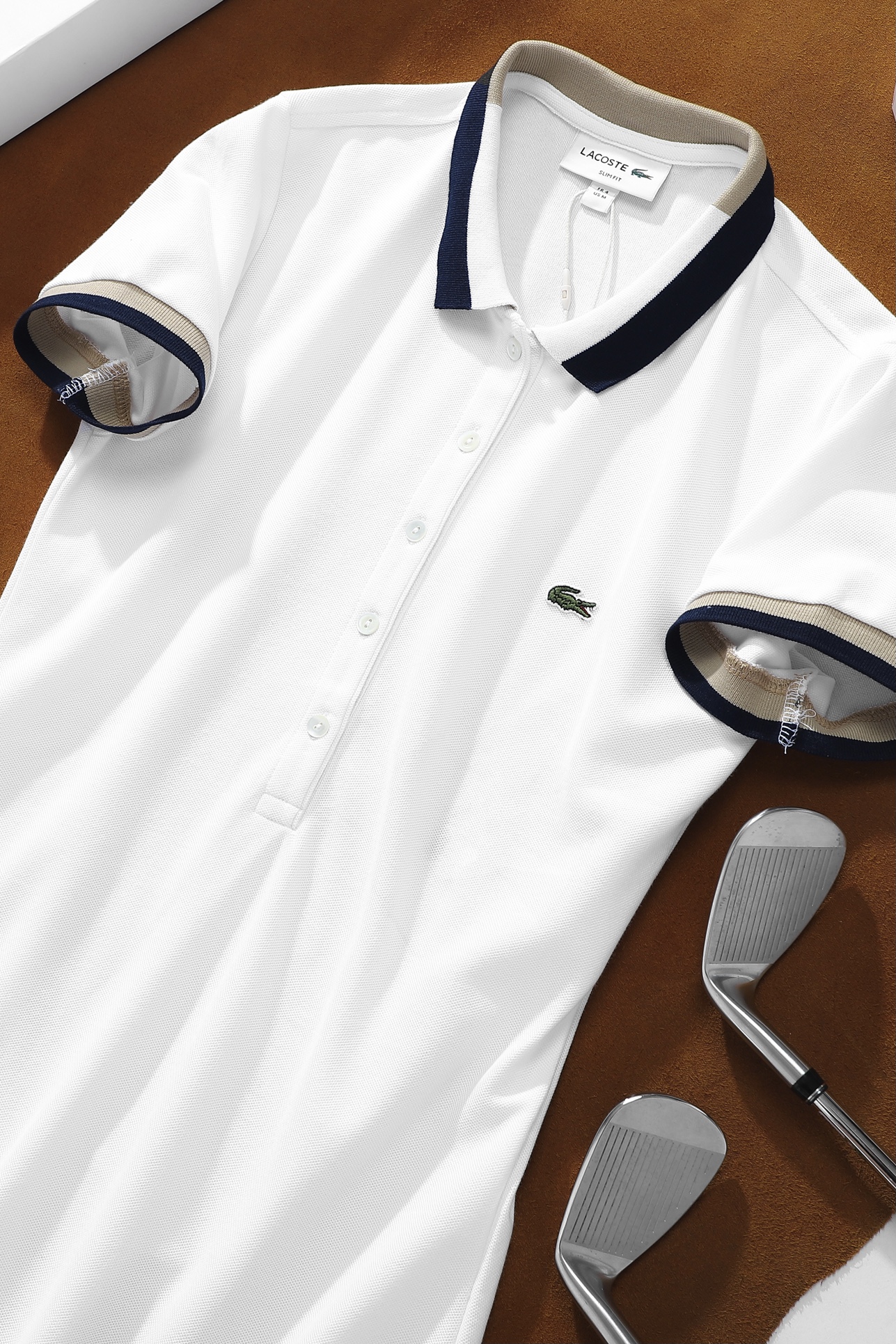 Đầm polo nữ LCSTE phối viền 03-Trắng(01)-XXL/44